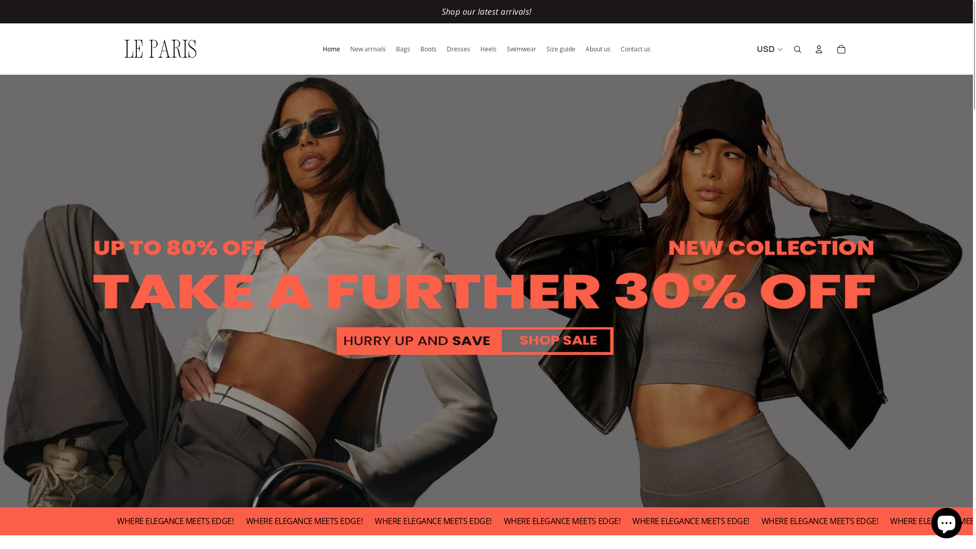 website screenshot of https://leparisofficial.shop/