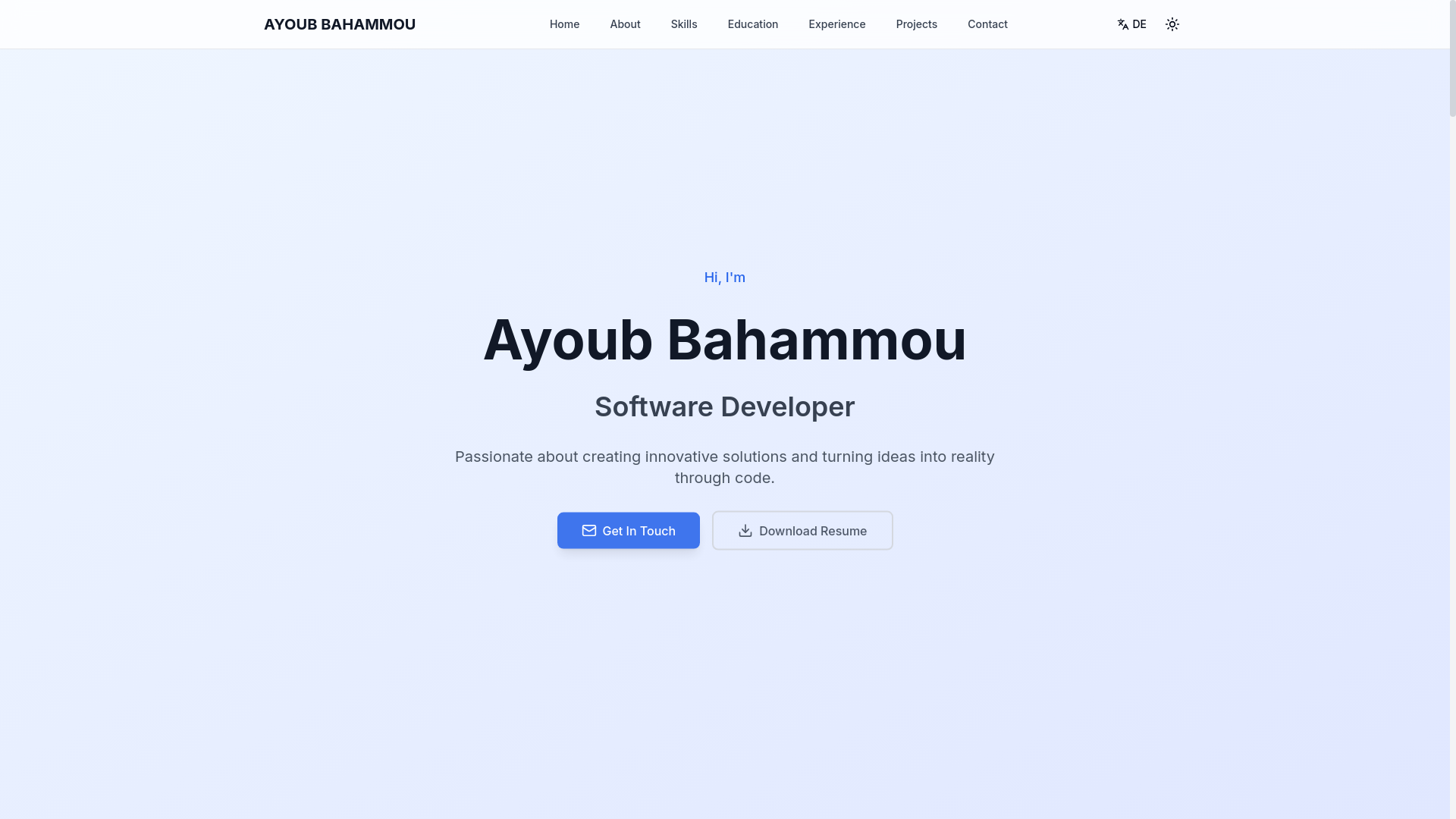 website screenshot of https://ayoubbahammou.com/