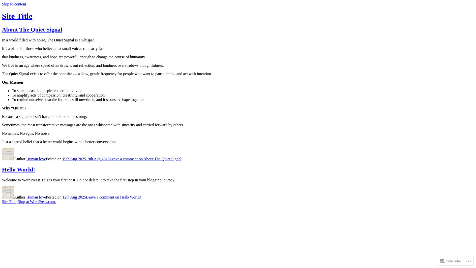 website screenshot of https://quite-signal.org/