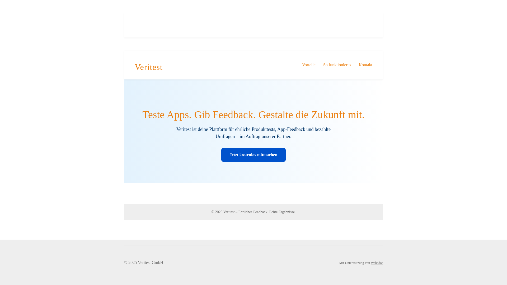website screenshot of https://veritestgmbh.de/