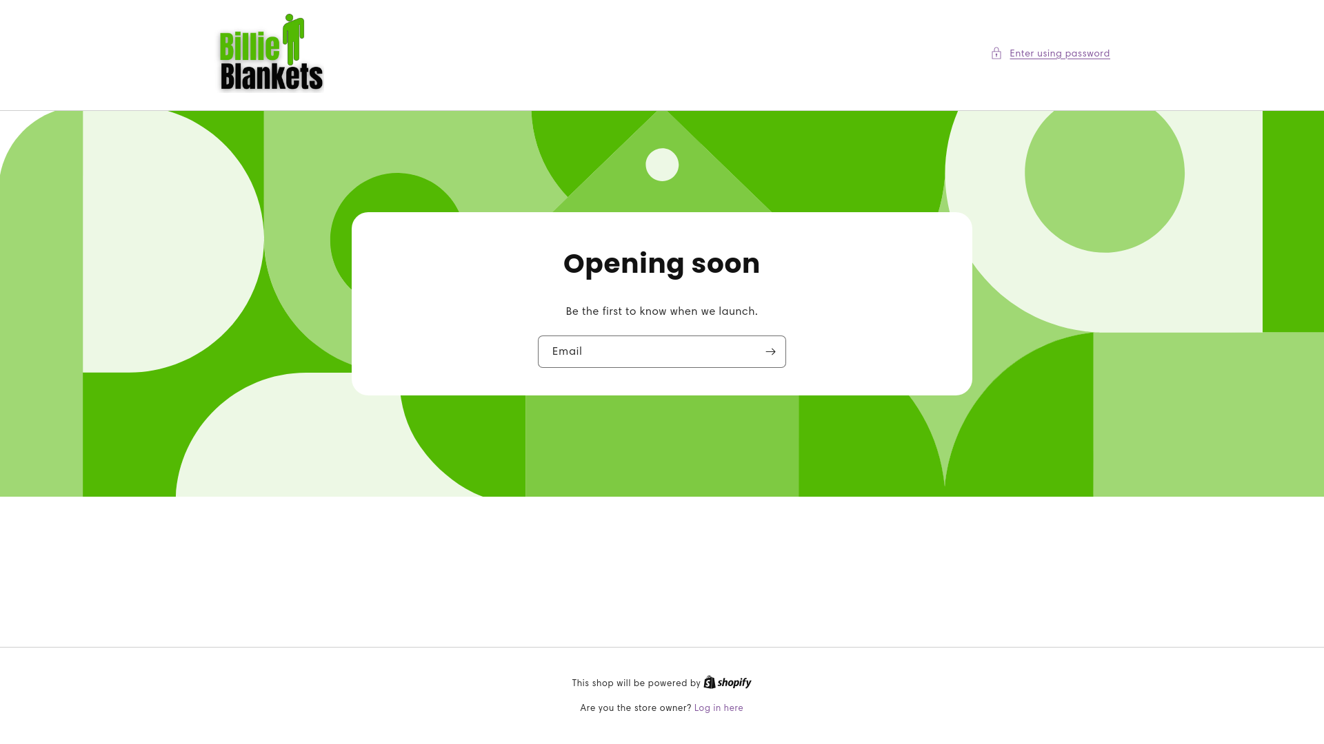 website screenshot of https://billieblankets.store/