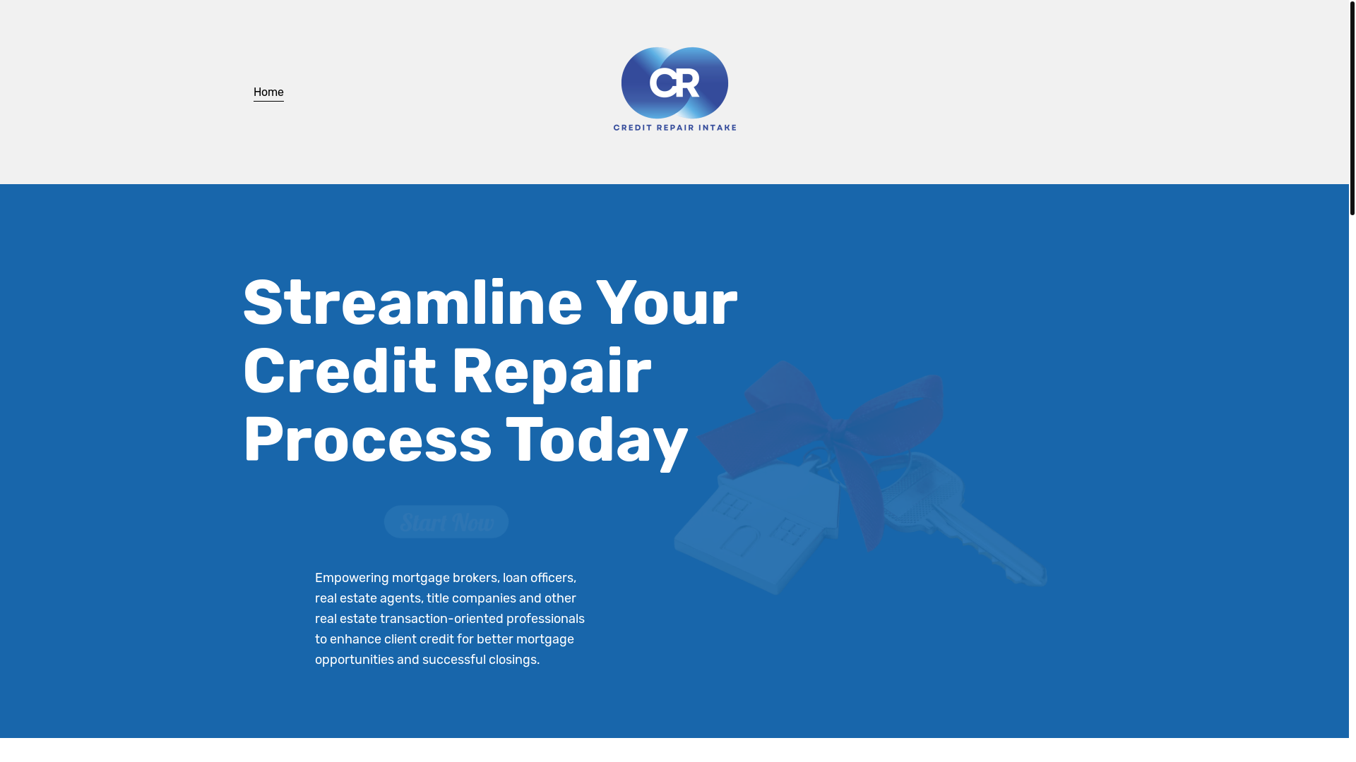 website screenshot of https://creditrepairintake.com/