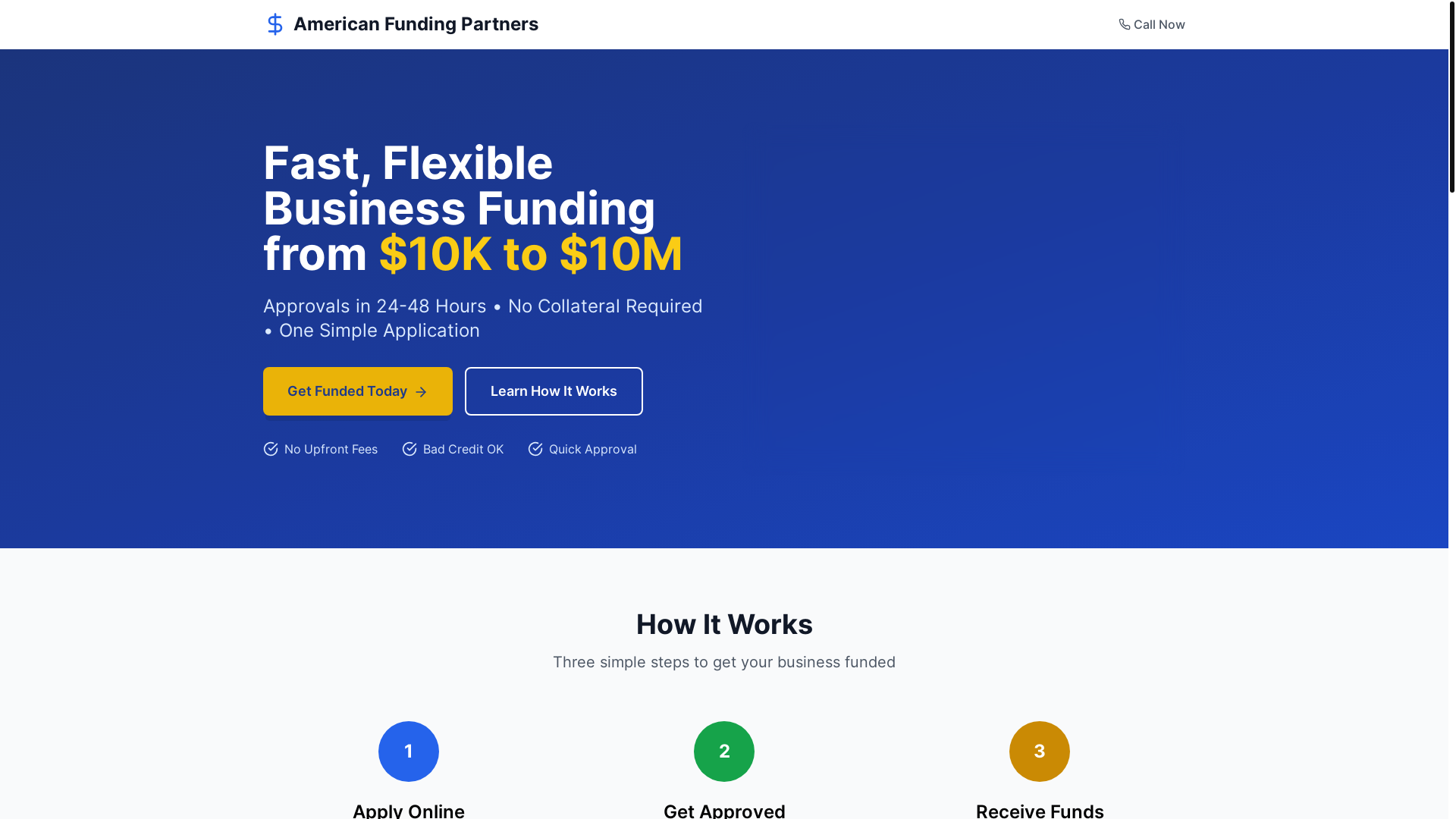 website screenshot of https://americanfundingpartners.com/