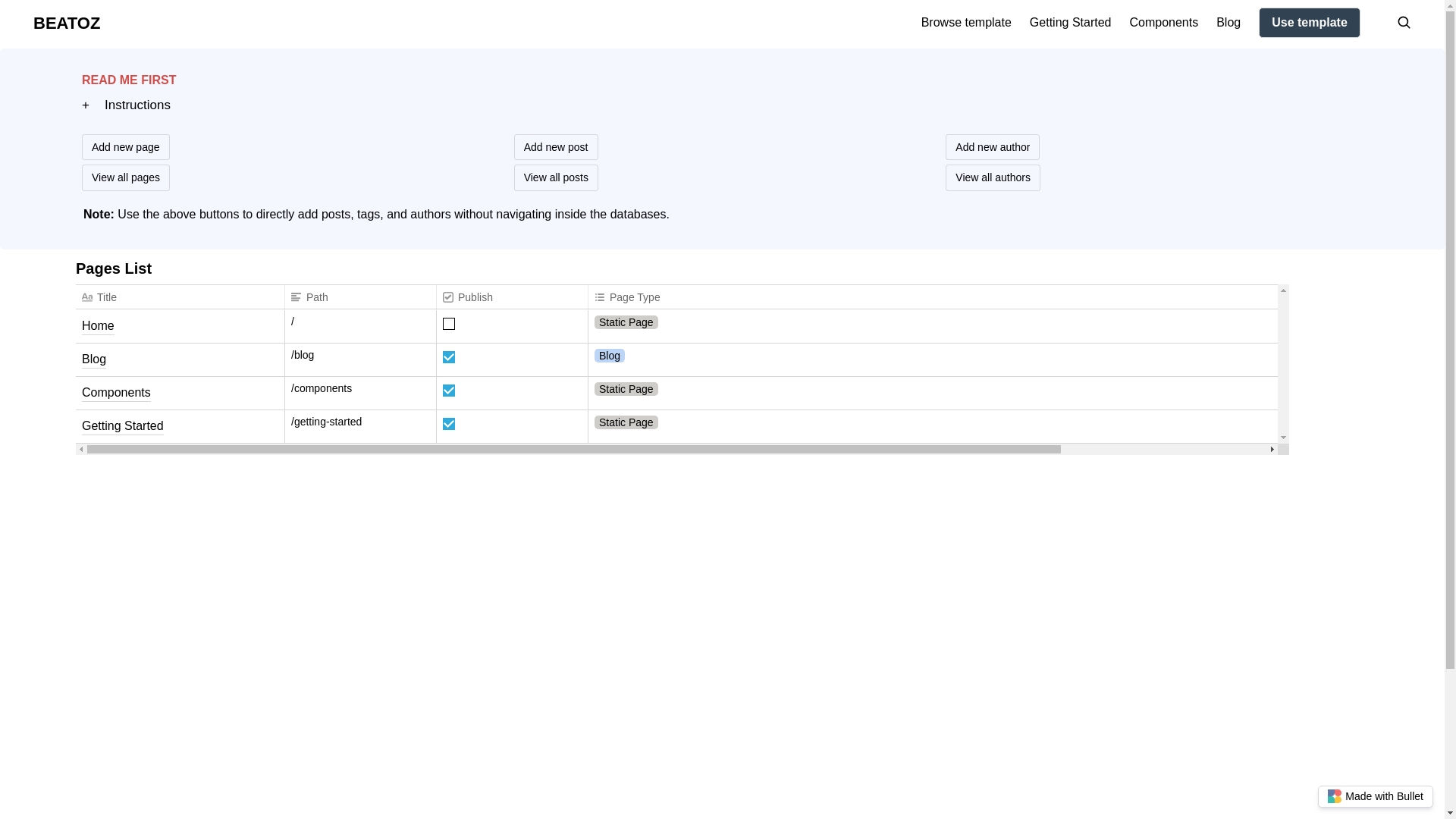 website screenshot of https://beatoz-bullet.pages.dev/