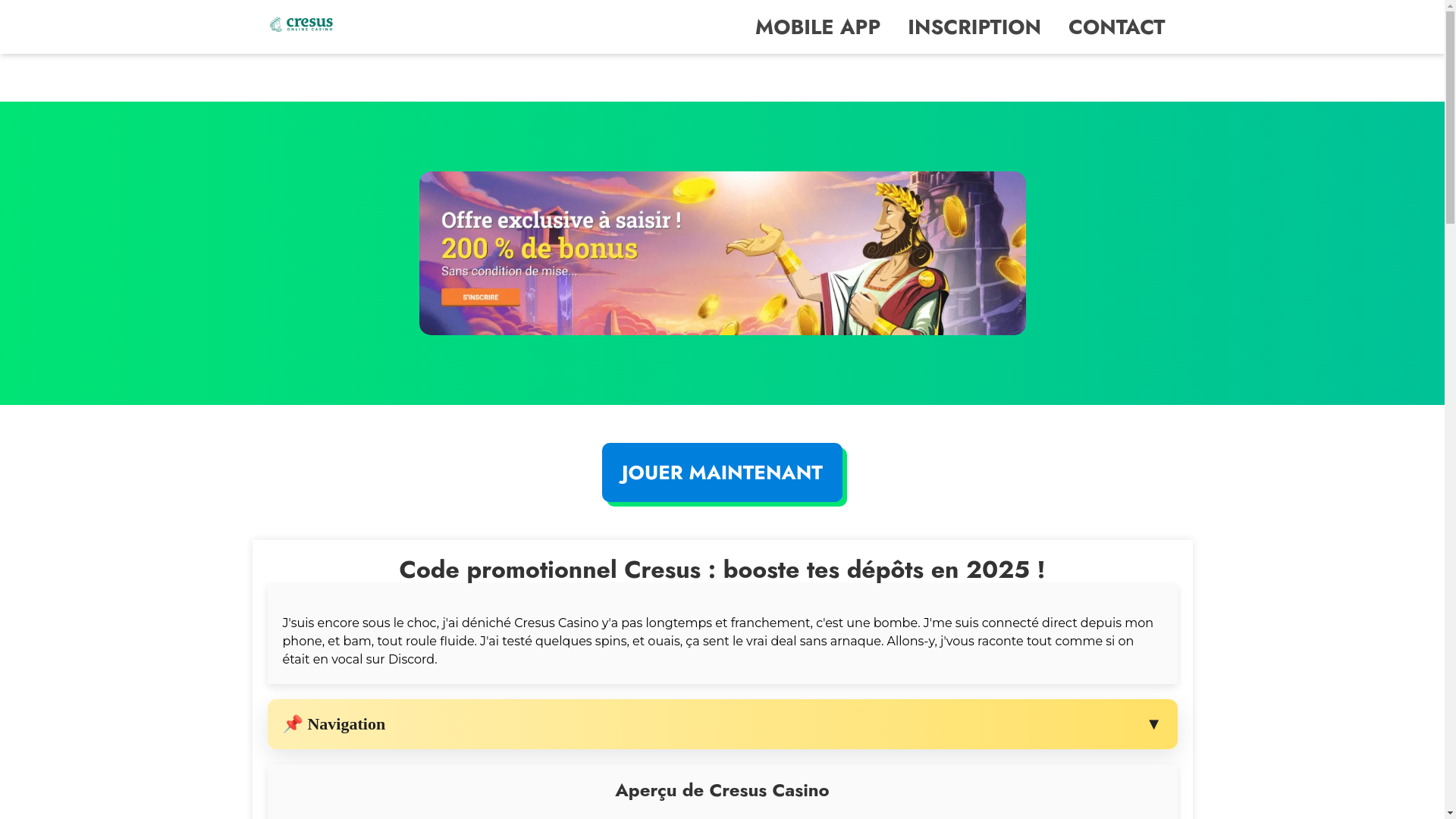 website screenshot of https://casinocresusfr.com/