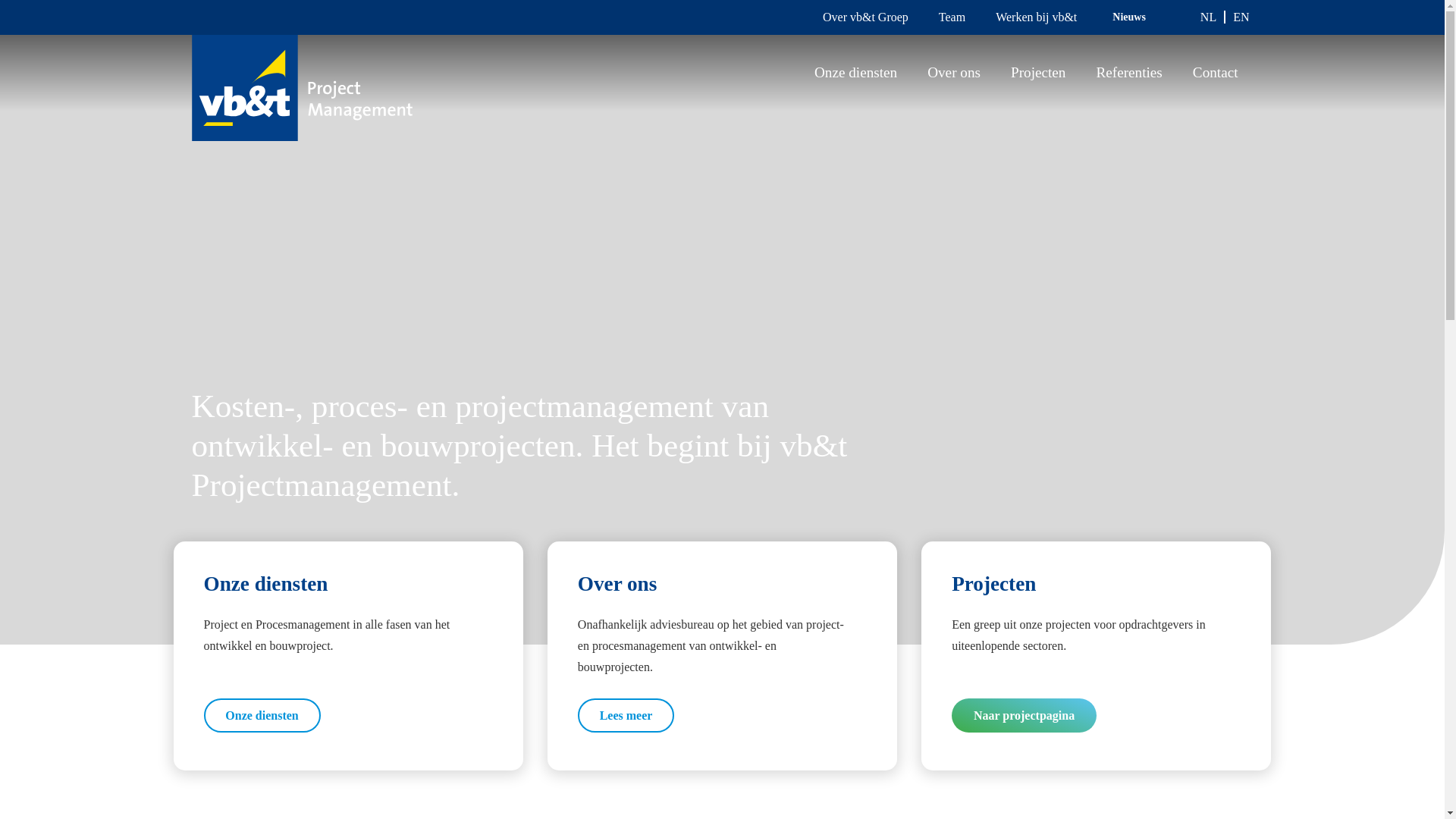 website screenshot of https://vbtprojectontwikkeling.nl/