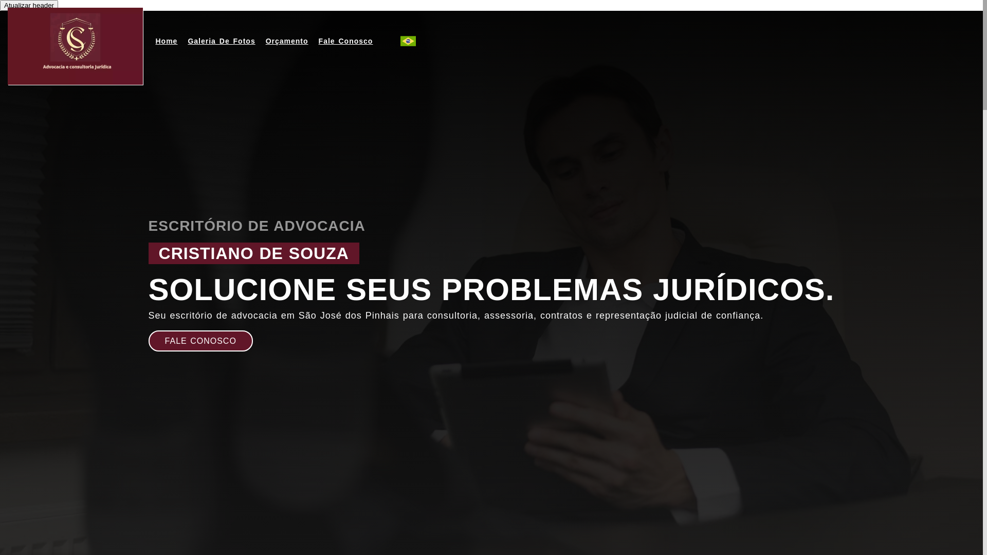 website screenshot of https://advocaciacristianodesouza.com.br/