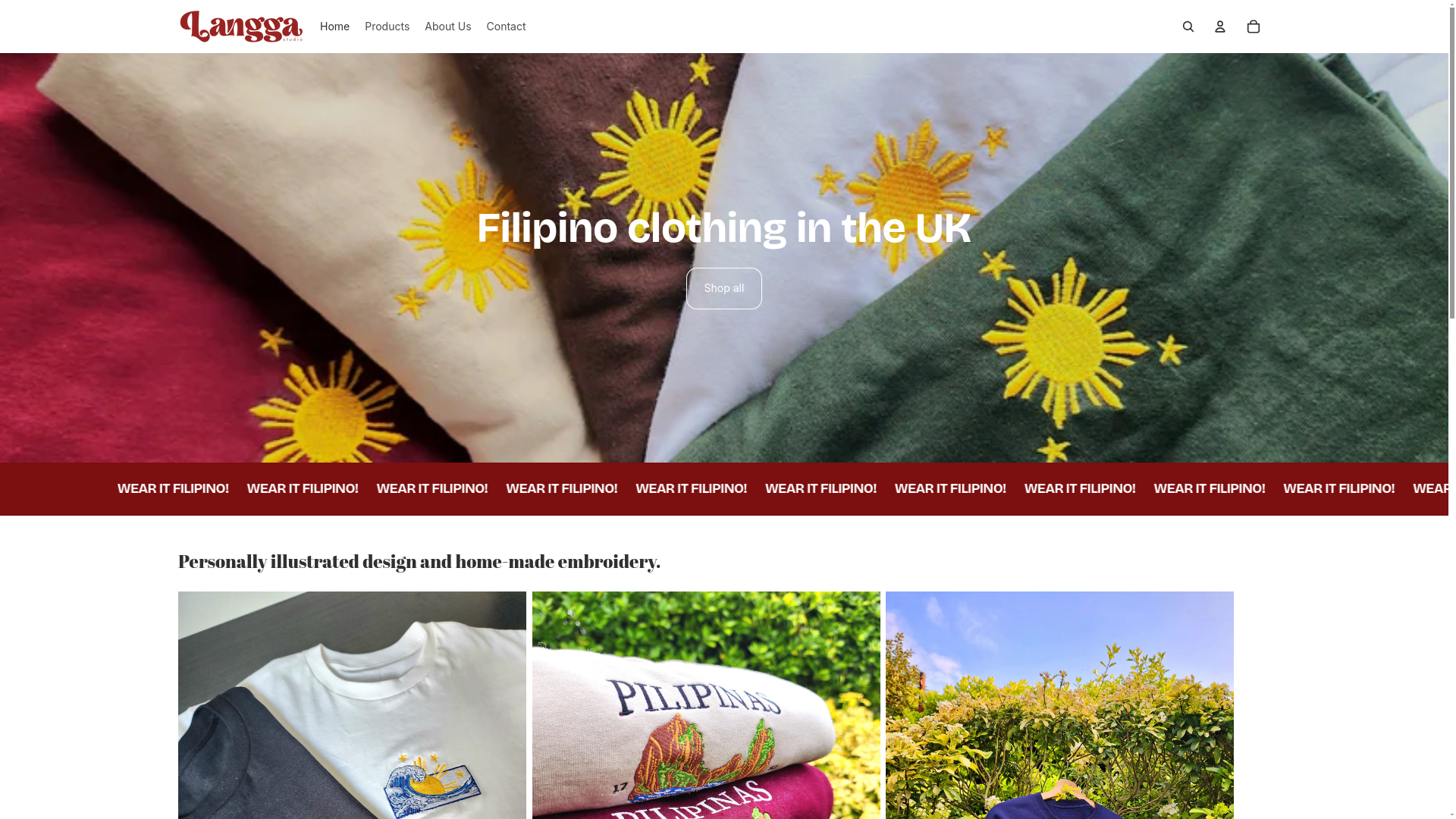 website screenshot of https://langgastudio.co.uk/