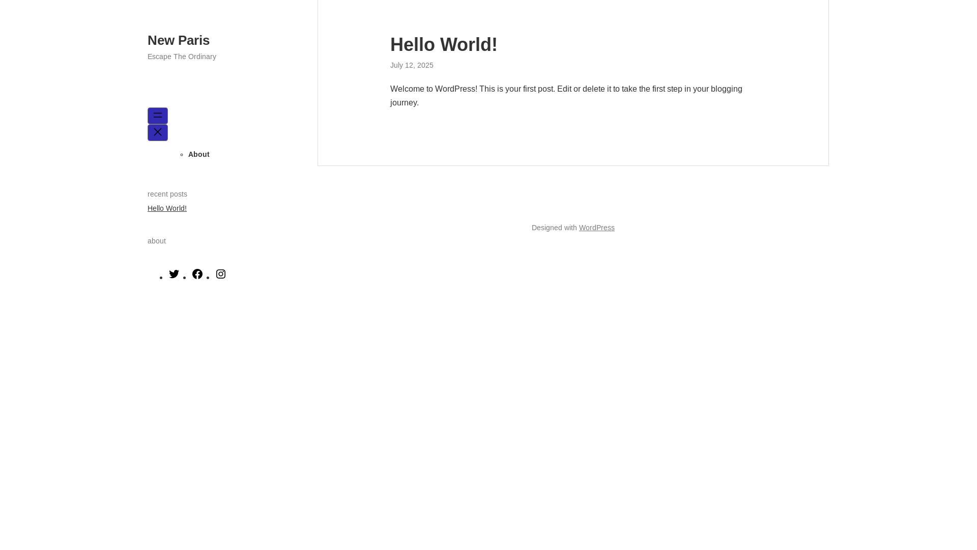 website screenshot of https://newparis.fashion/