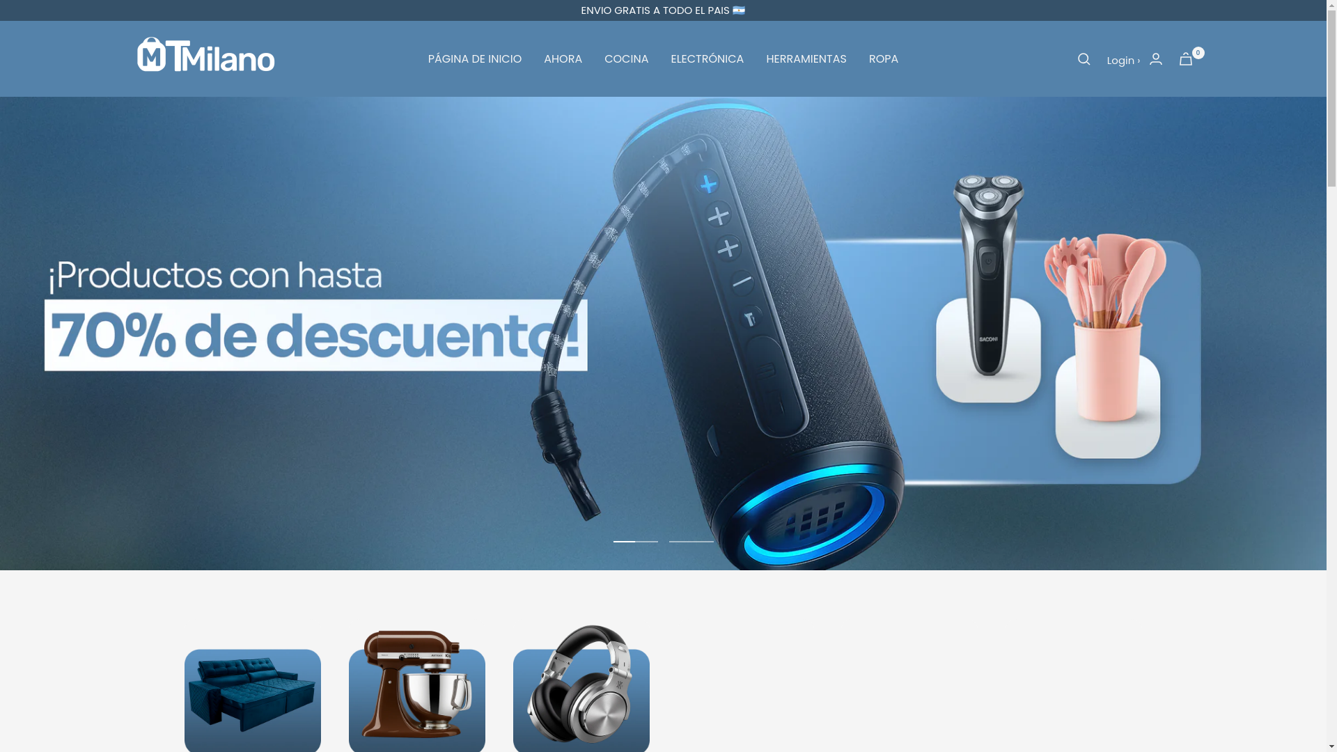 website screenshot of https://tiendamilano.shop/