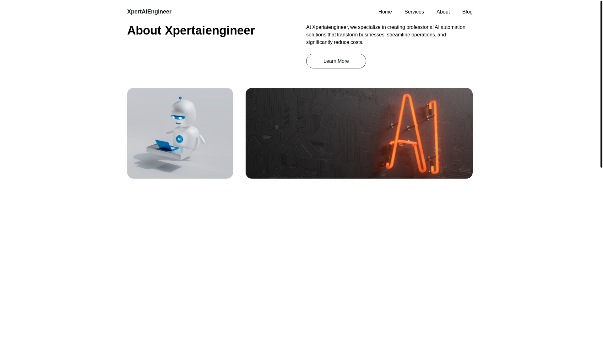website screenshot of https://xpertaiengineer.com/