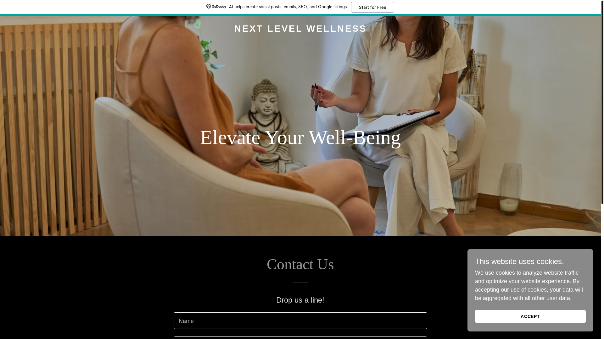 website screenshot of https://nextlevelwellness.clinic/