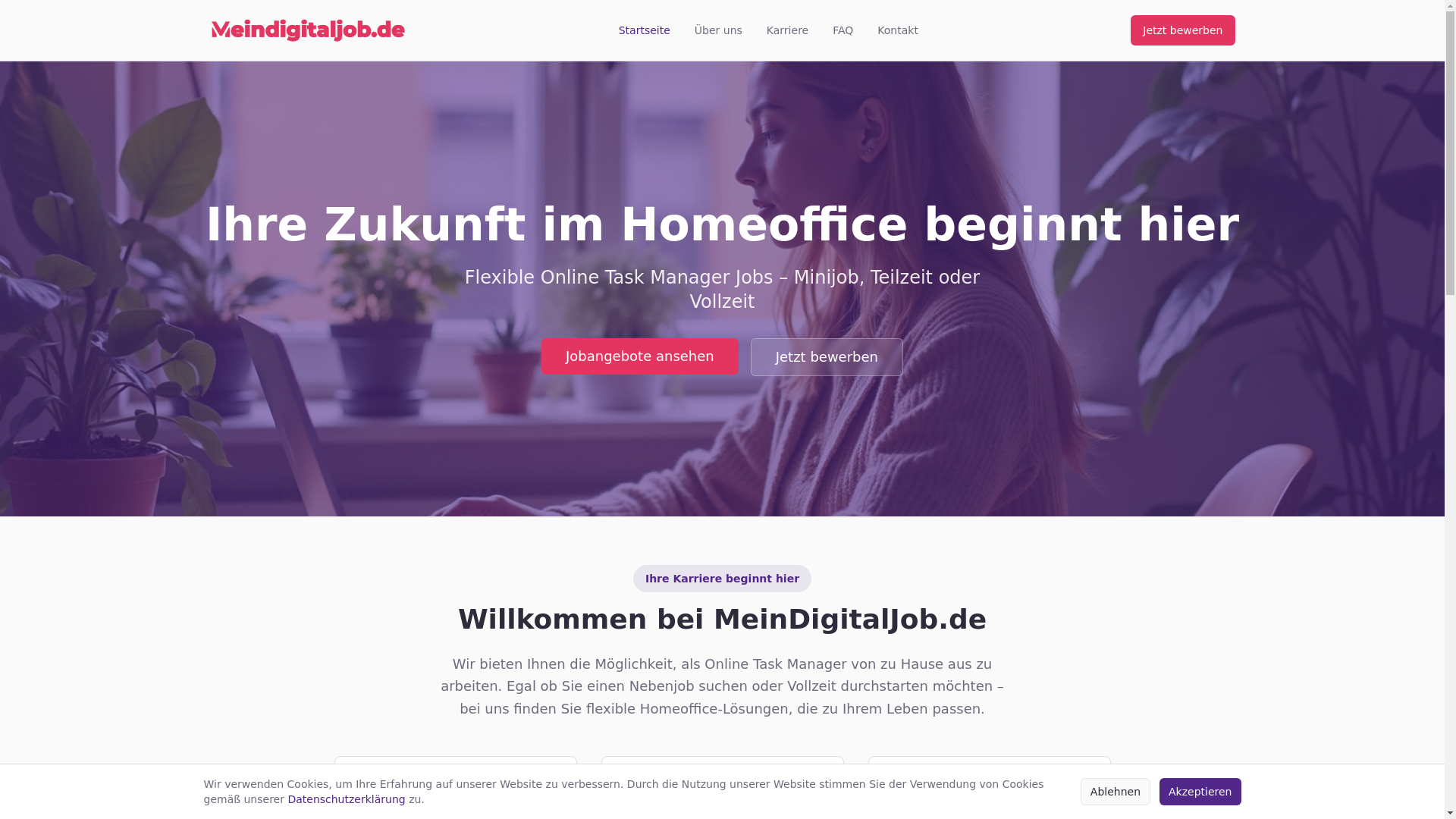 website screenshot of https://meindigitaljob.de/
