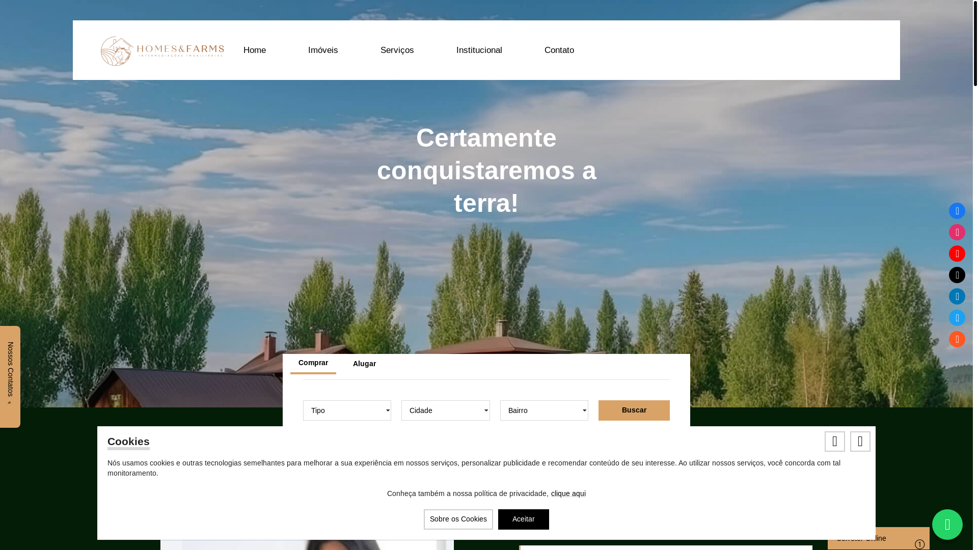 website screenshot of https://homesefarms.com.br/