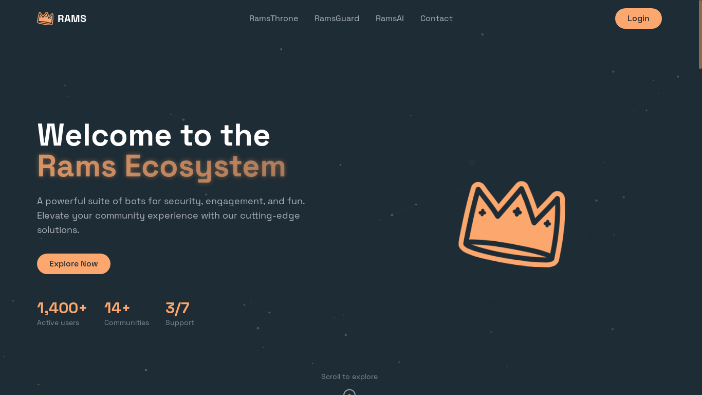 website screenshot of https://ramsthrone.com/