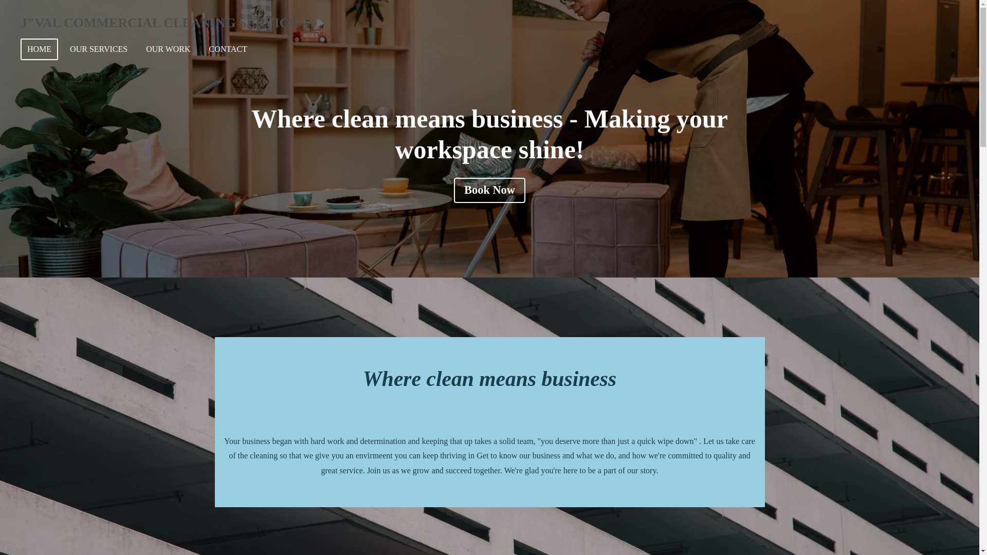 website screenshot of https://jvalcommercialcleaningservices.com/