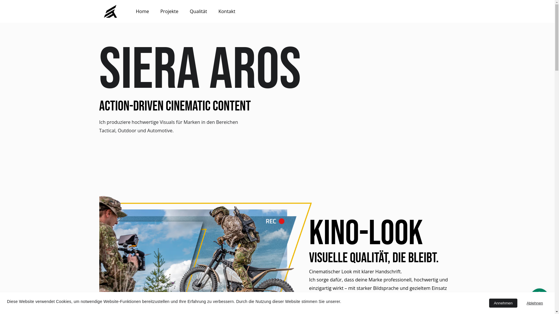 website screenshot of https://sierraaros.de/