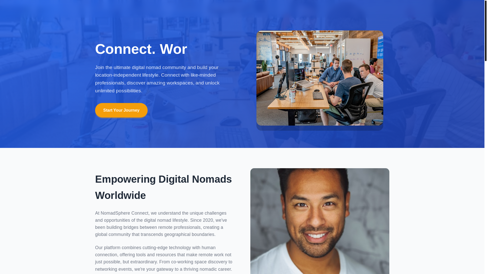 website screenshot of https://nomadsphereconnect.qpon/