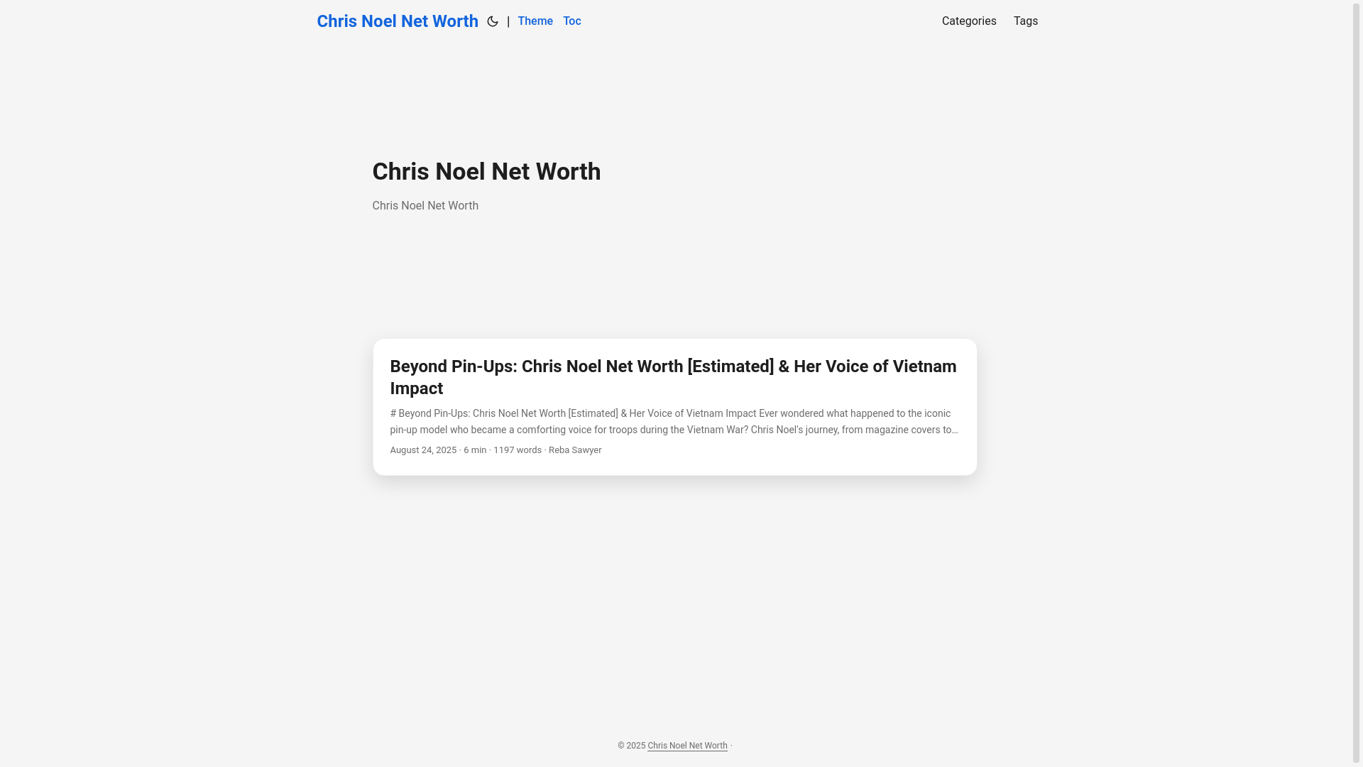 website screenshot of https://chris-noel-net-worth.pages.dev/