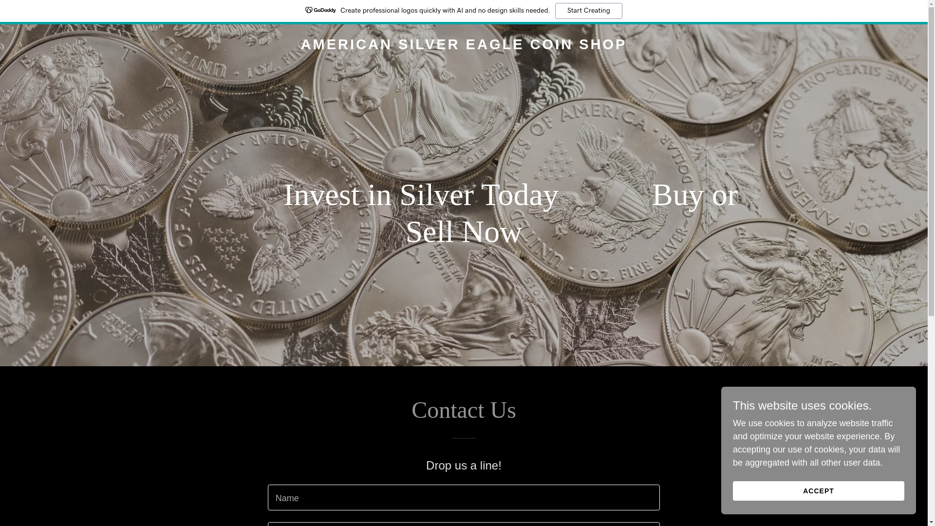 website screenshot of https://americansilvereaglecoinshop.com/