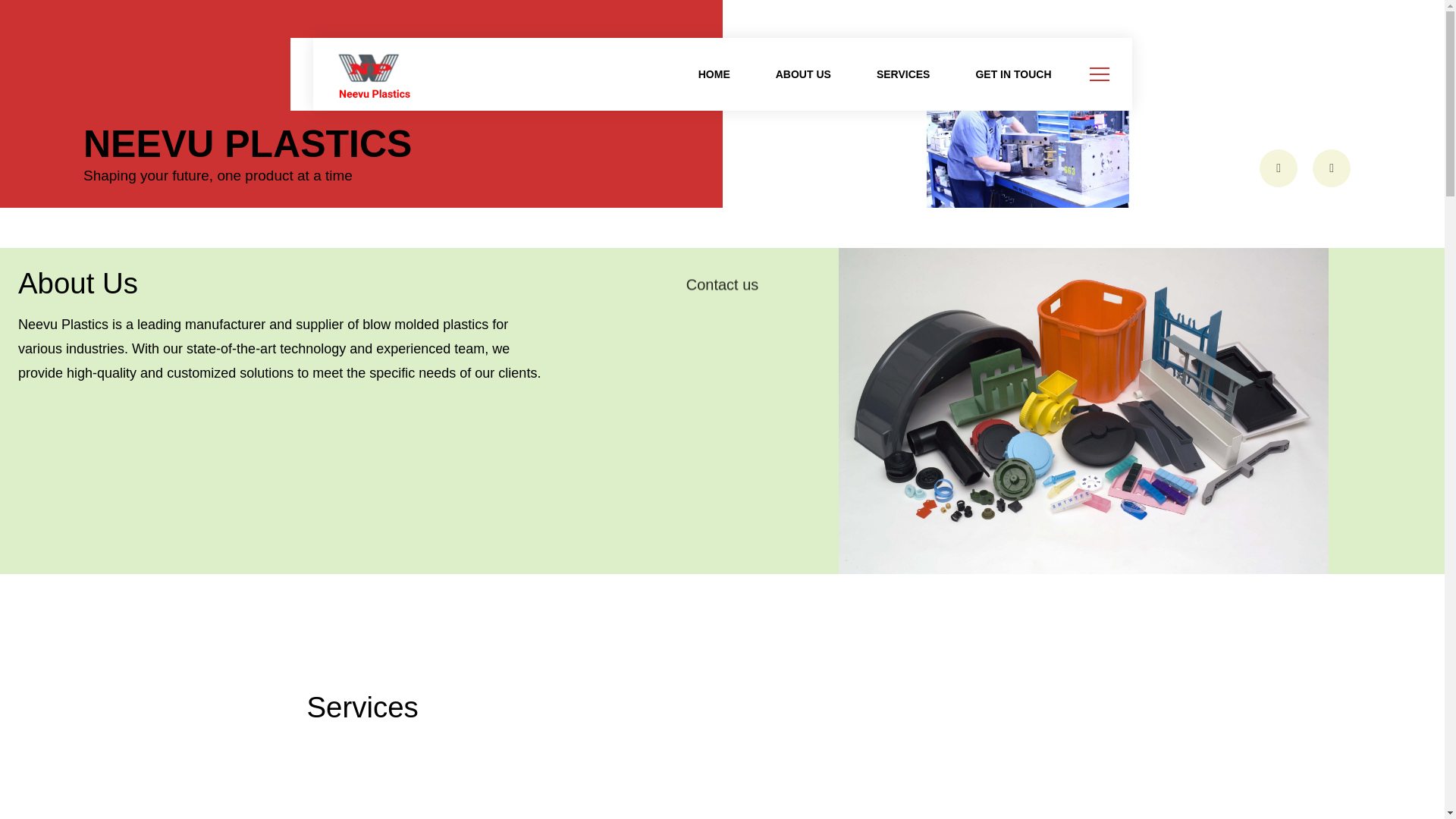website screenshot of https://neevuplastics.com/