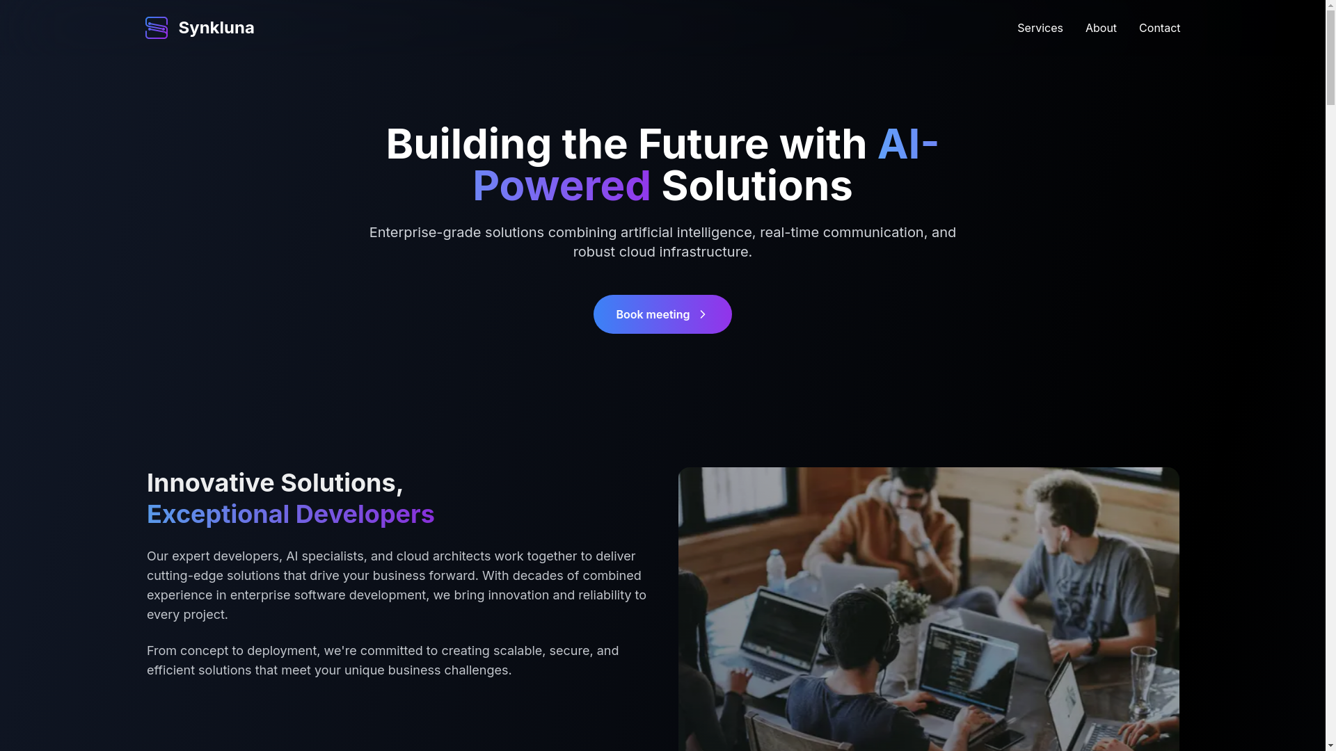 website screenshot of https://trysynkluna.com/