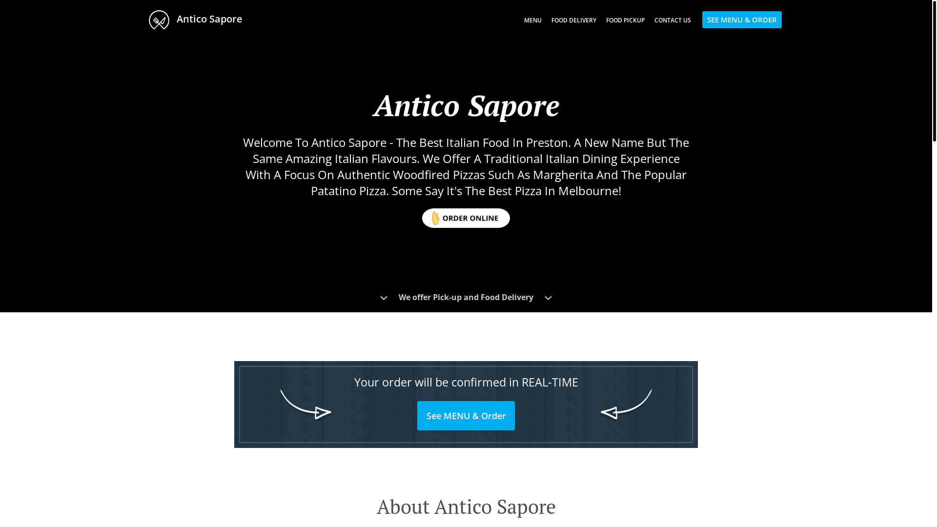 website screenshot of https://anticosapore.au/
