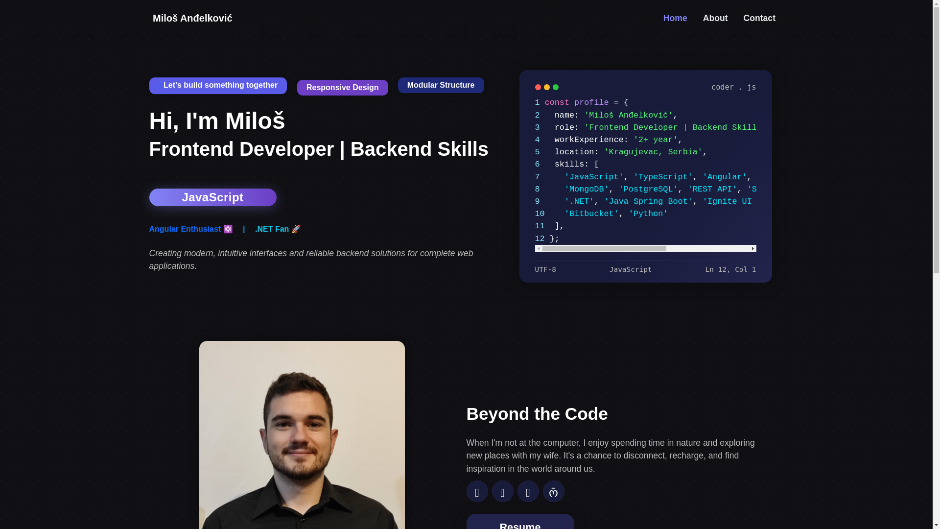 website screenshot of https://andjelkovic.dev/