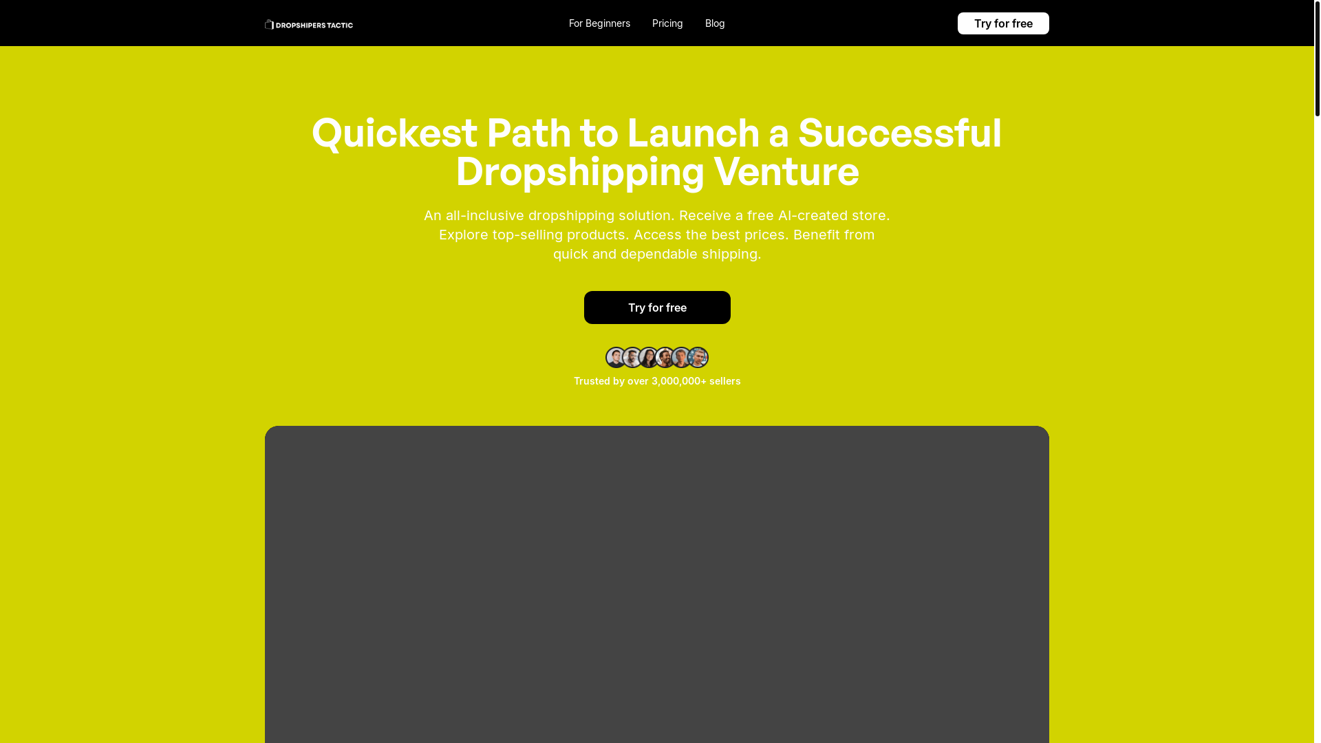 website screenshot of https://dropshiperstactic.pro/