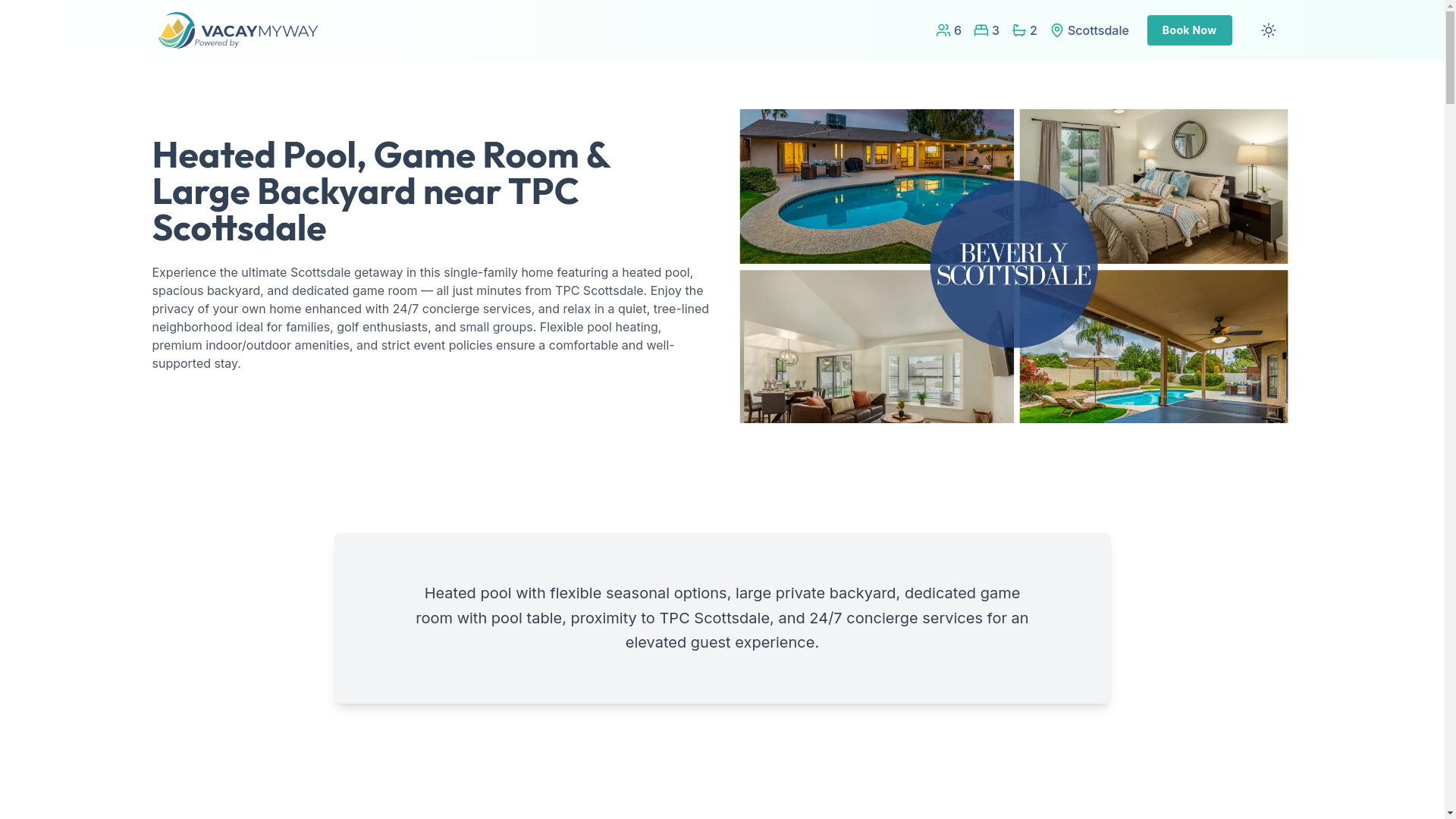 website screenshot of https://funscottsdale.vacations/
