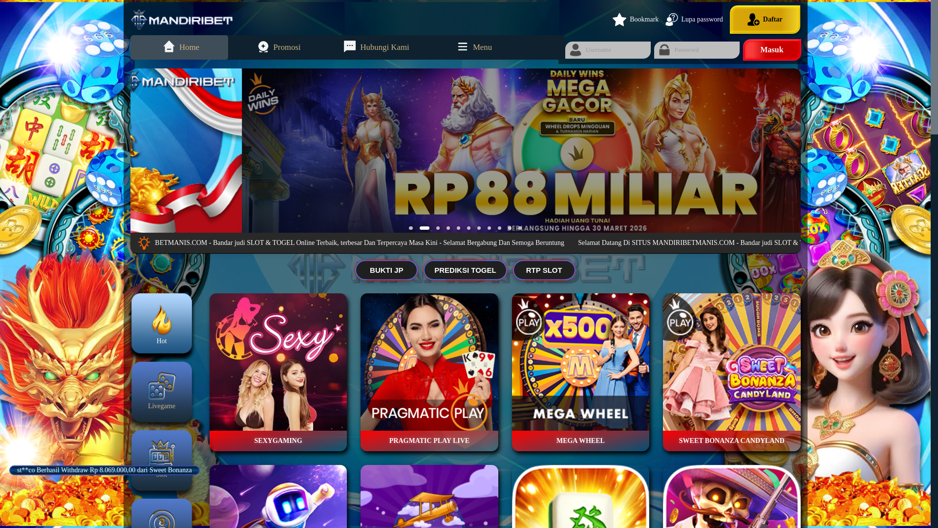 website screenshot of https://mandiribet1.com/