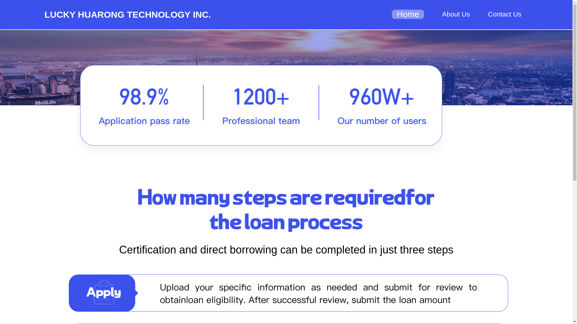 website screenshot of https://lucky-huarong.com/
