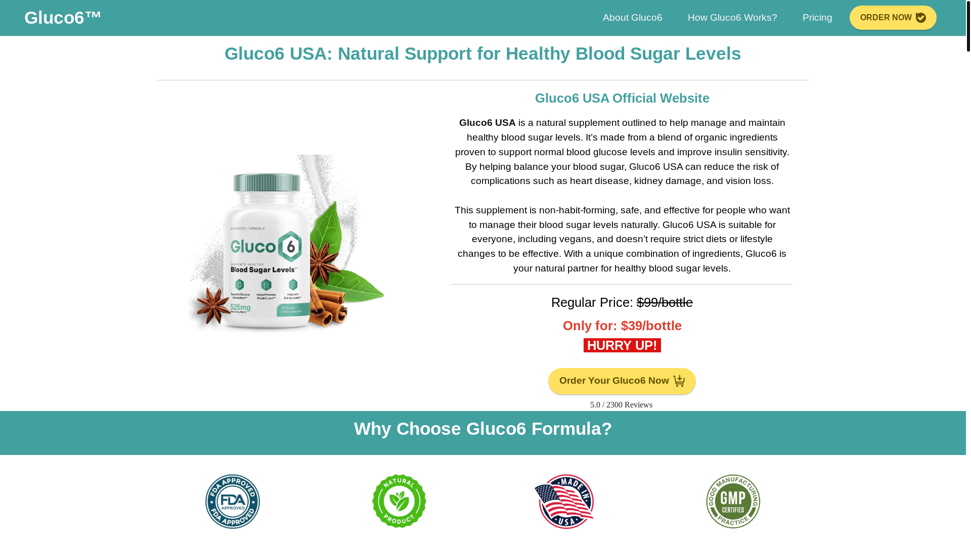 website screenshot of https://gluco6-6.com/