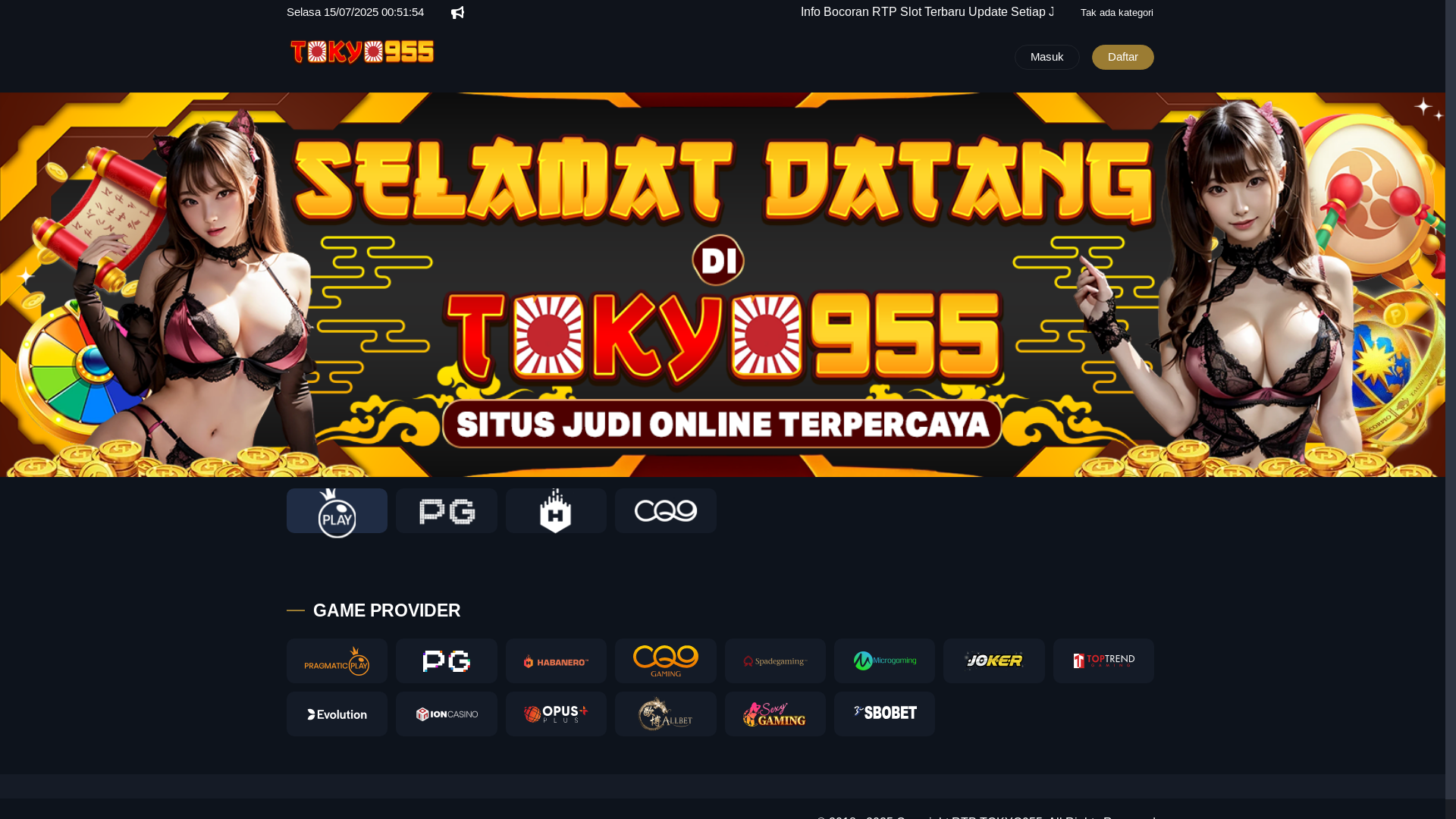 website screenshot of https://rtptokyo955.site/
