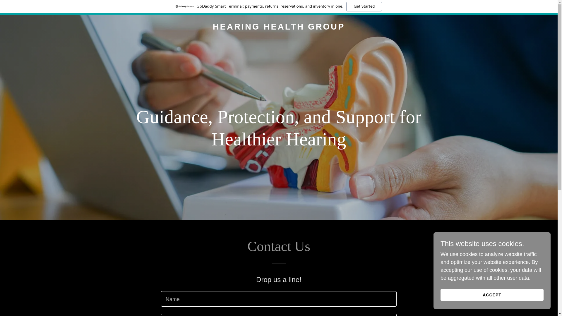 website screenshot of https://hearinghealthgroup.com/