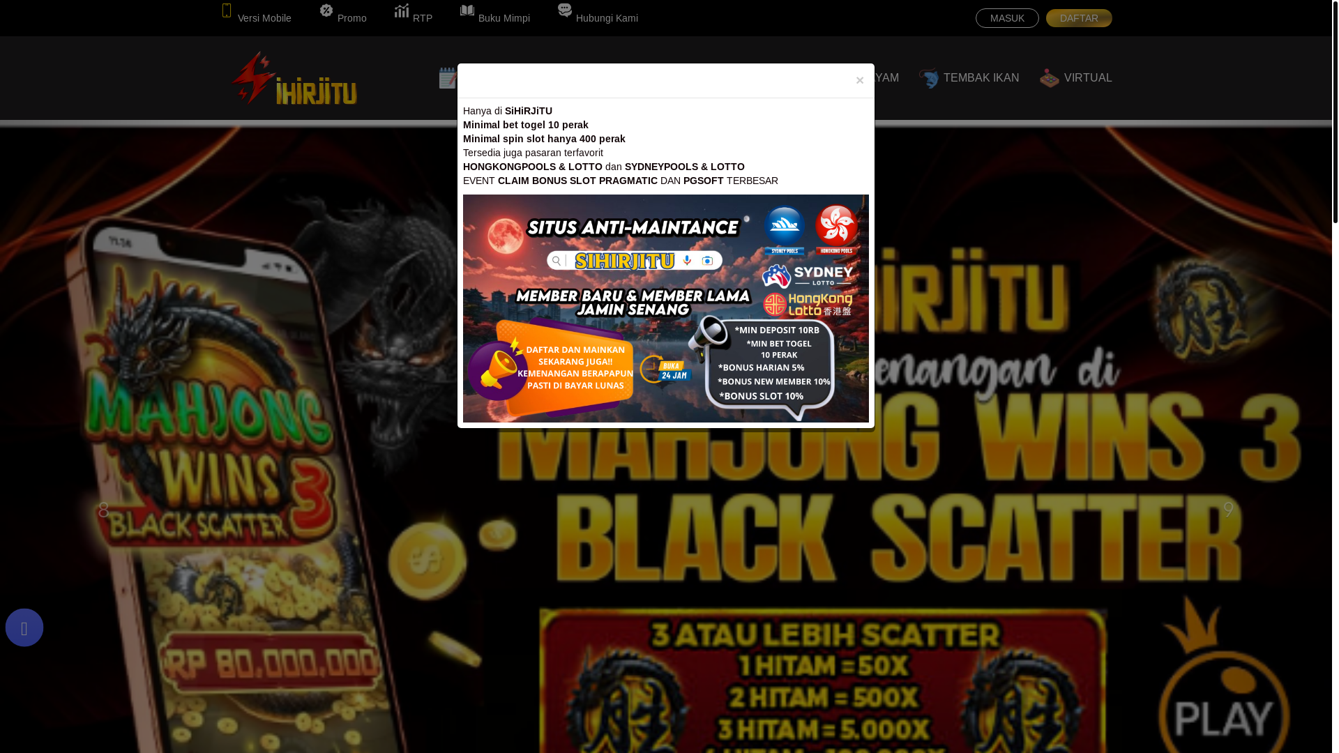 website screenshot of https://sihirandalan.cfd/