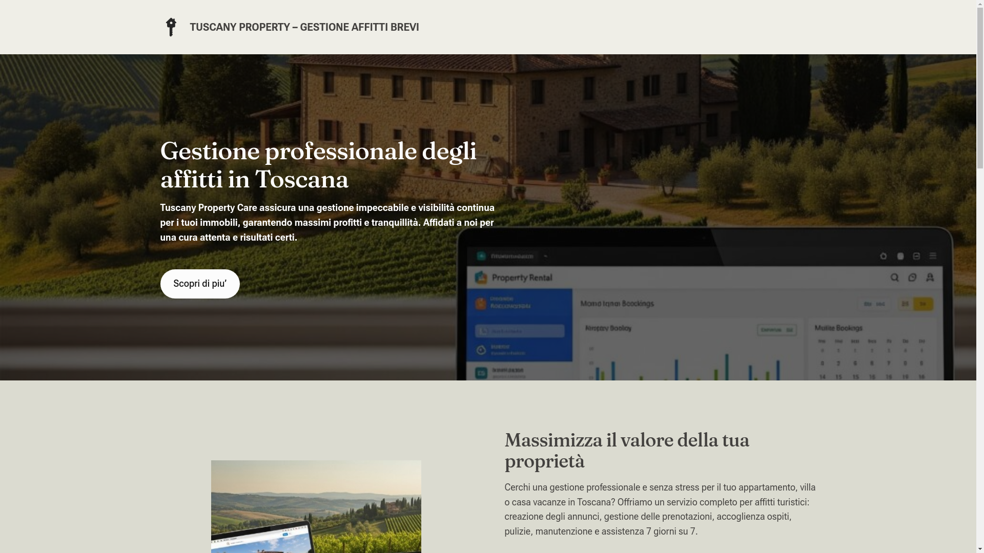 website screenshot of https://tuscanypropertycare.it/