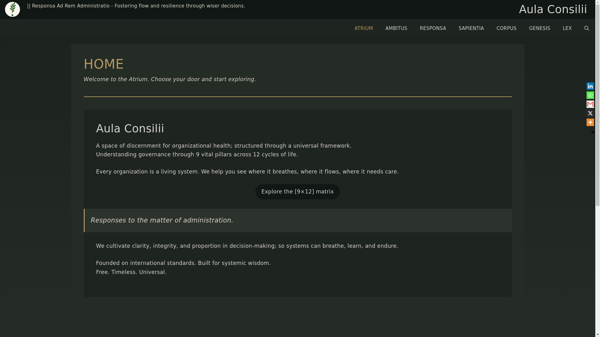 website screenshot of https://aula-consilii.uk/