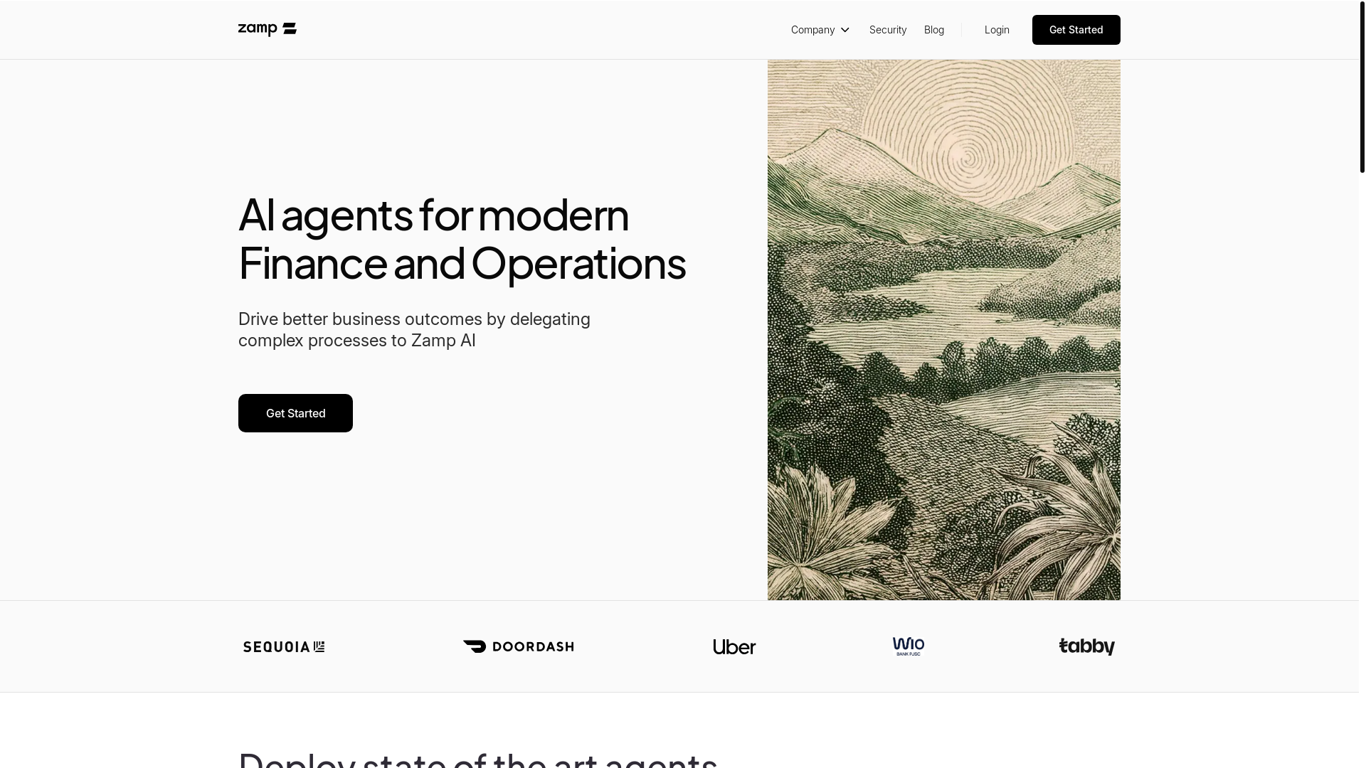 website screenshot of https://zamp-ai-website.pages.dev/