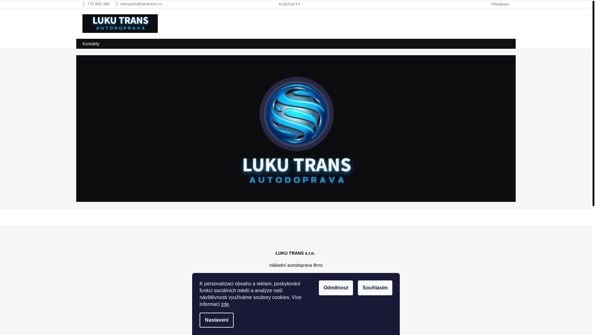 website screenshot of https://lukutrans.cz/