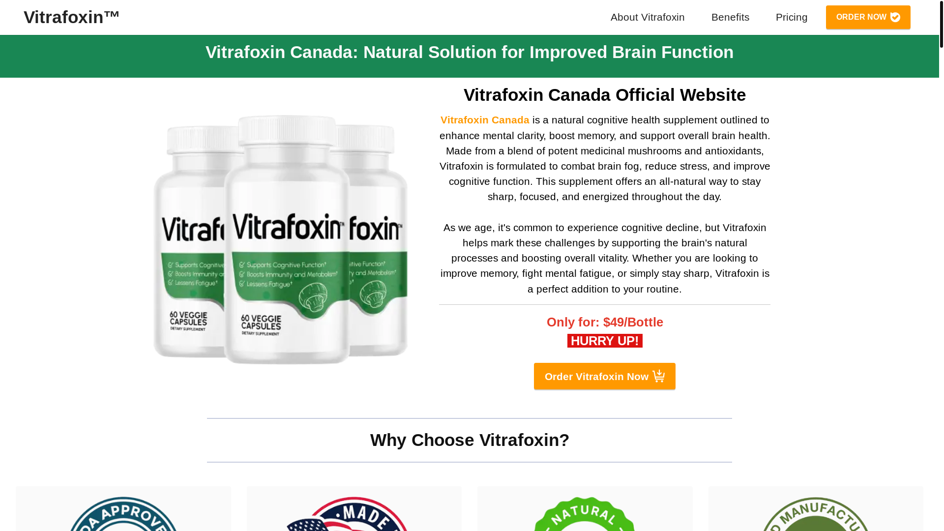 website screenshot of https://vitrafoxin.ca/
