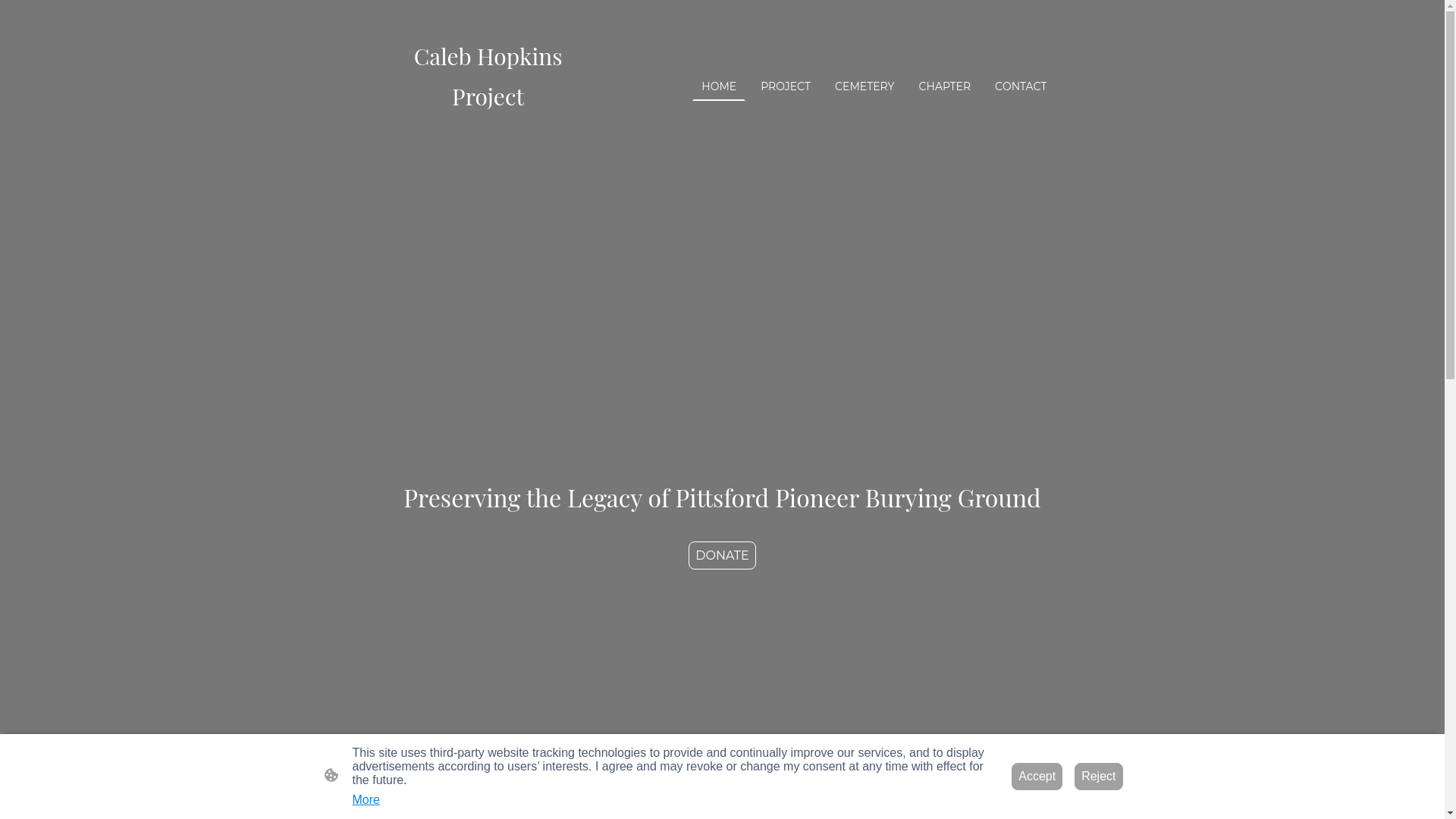 website screenshot of https://calebhopkinsproject.org/