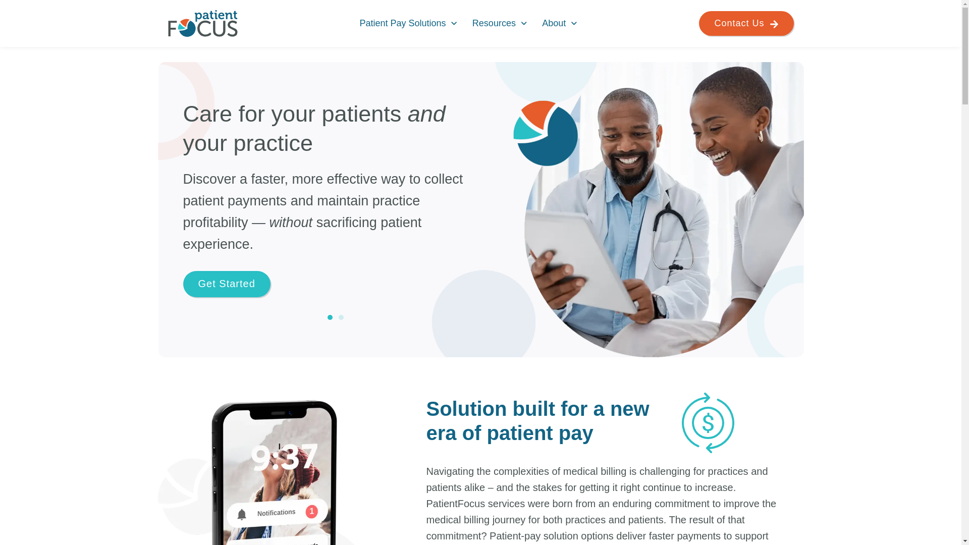 website screenshot of https://patientfocusapp.com/