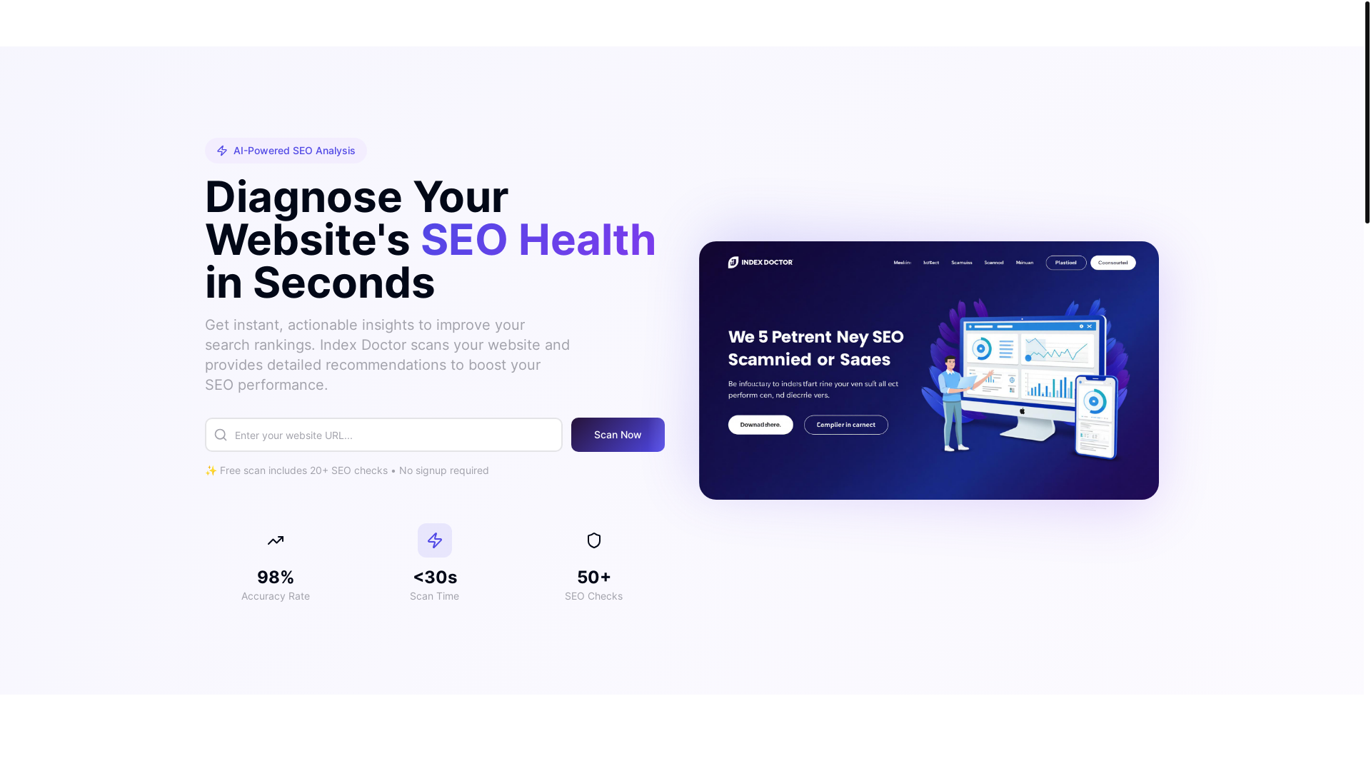 website screenshot of https://indexdoctor.app/