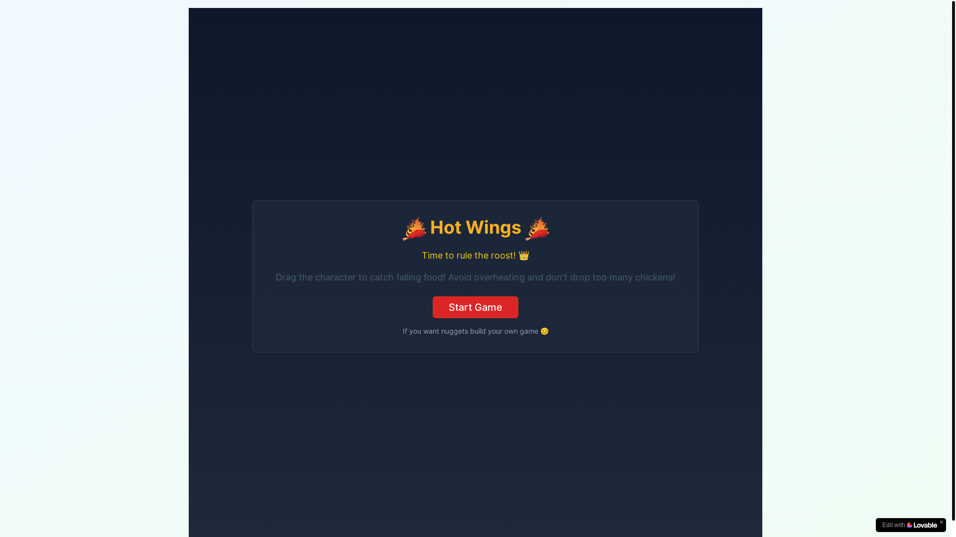 website screenshot of https://hot-nuggets.com/