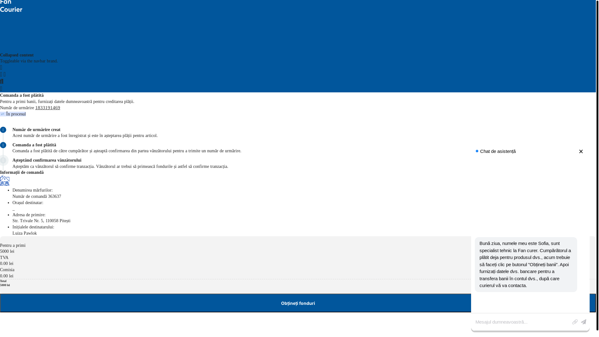 website screenshot of https://fancurier.infoprocesse.com/e/1833191469