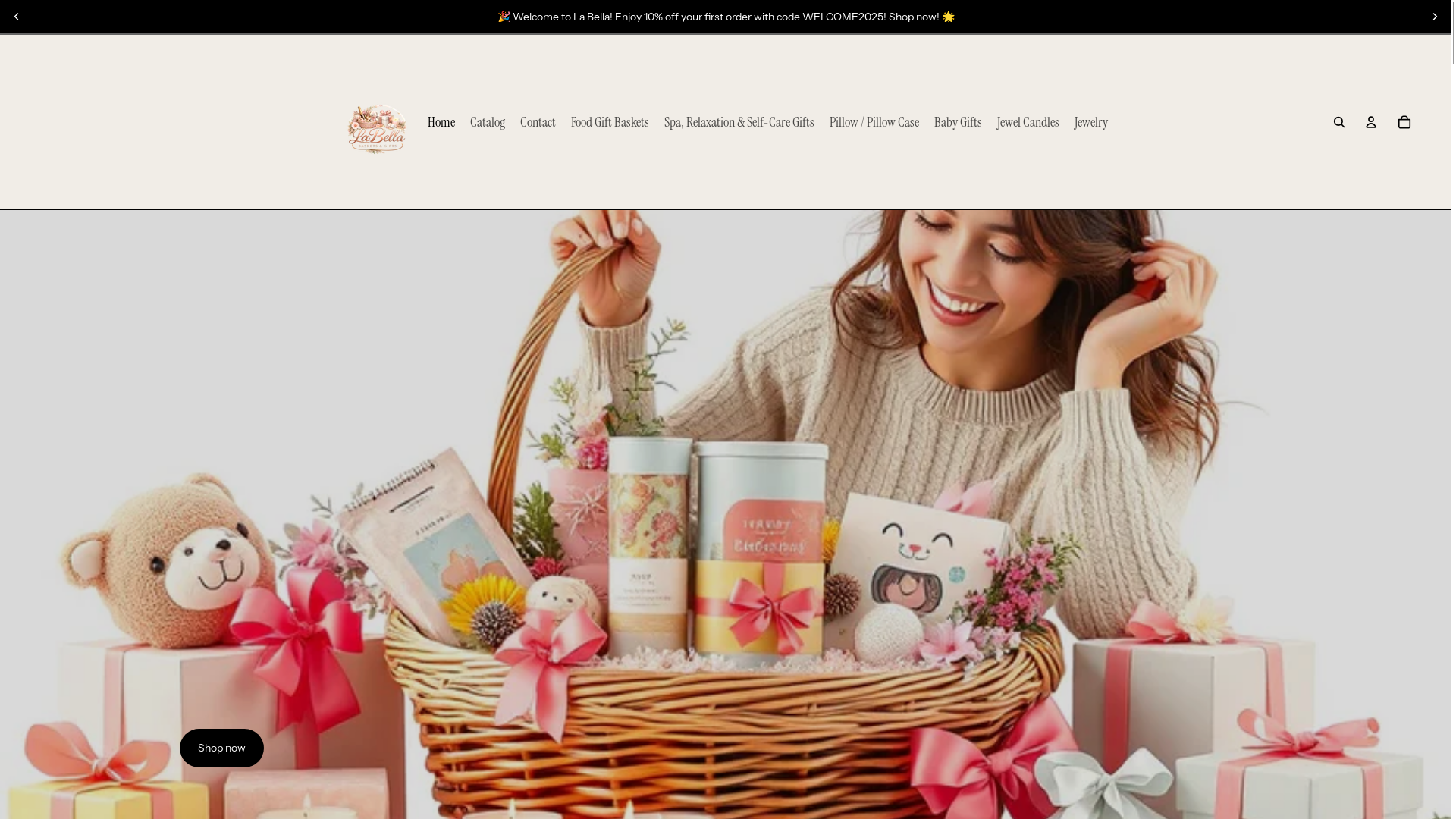 website screenshot of https://sassyslabellabaskets.com/