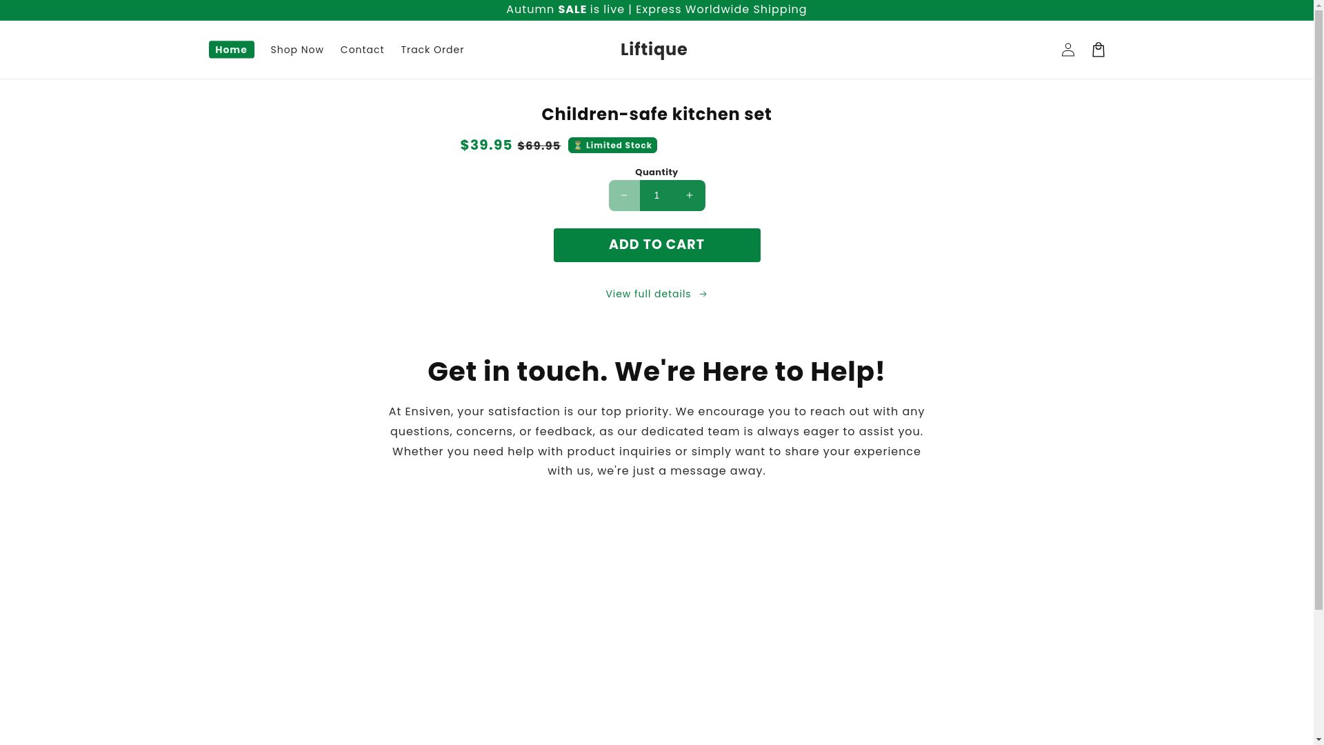website screenshot of https://buyliftique.com/