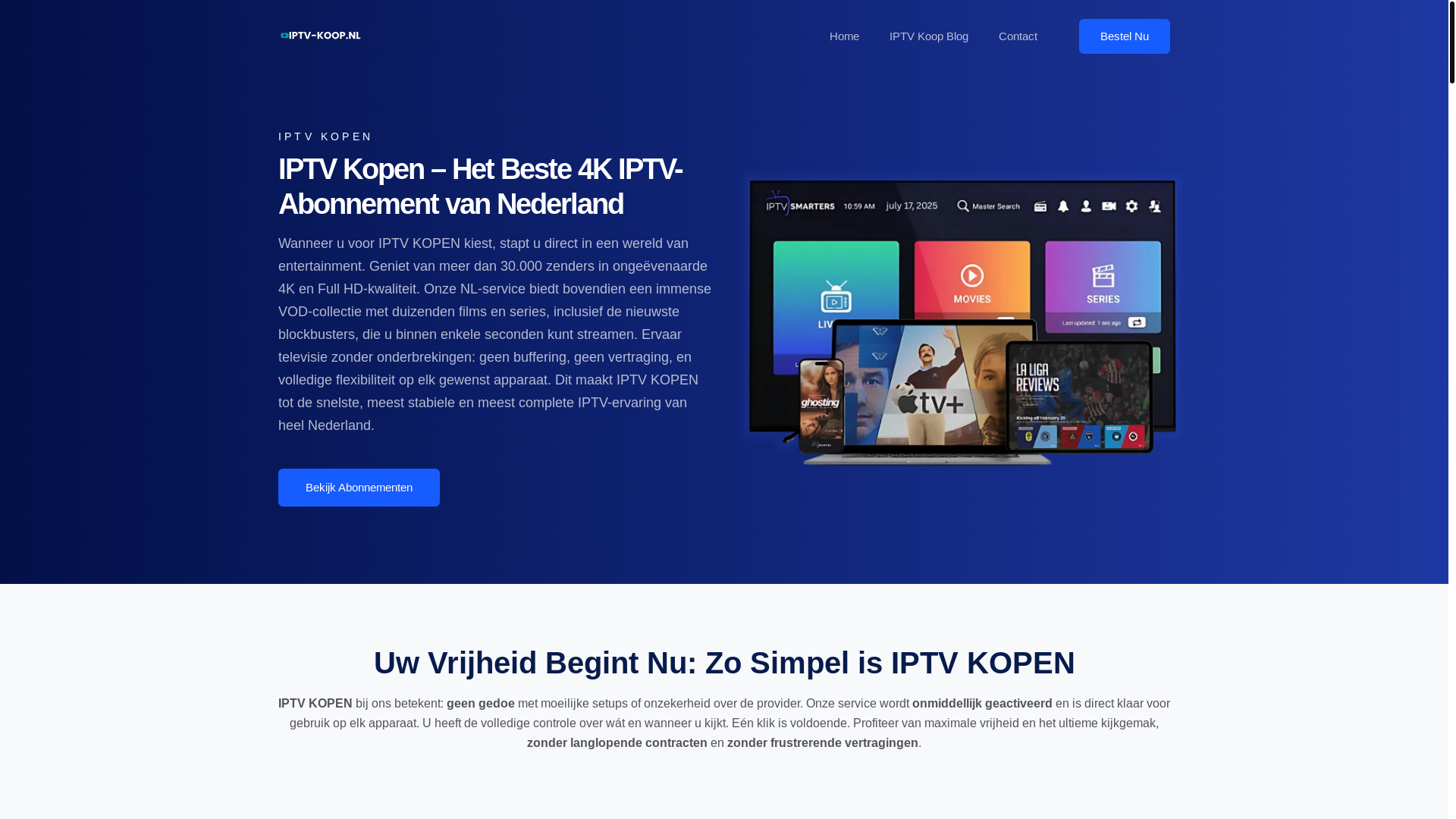 website screenshot of https://iptv-koop.nl/