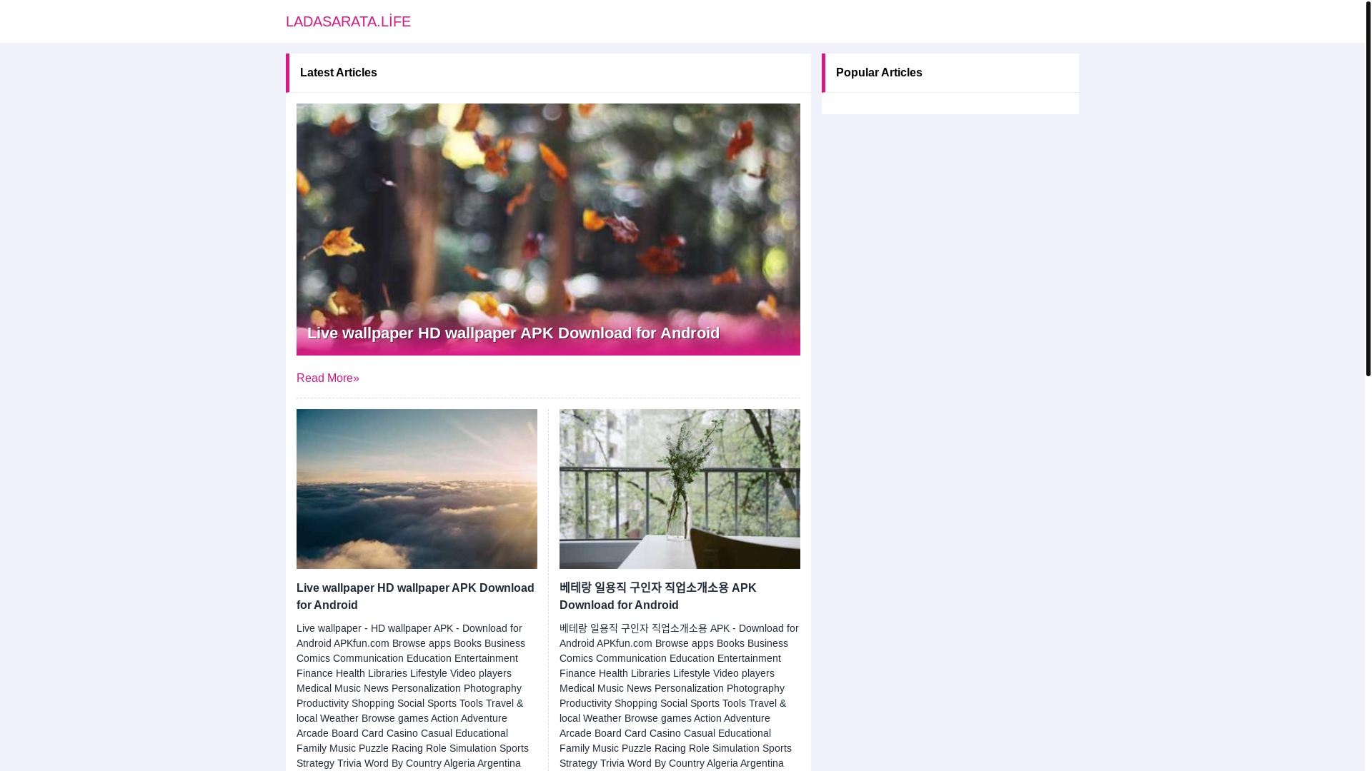 website screenshot of https://ladasarata.life/